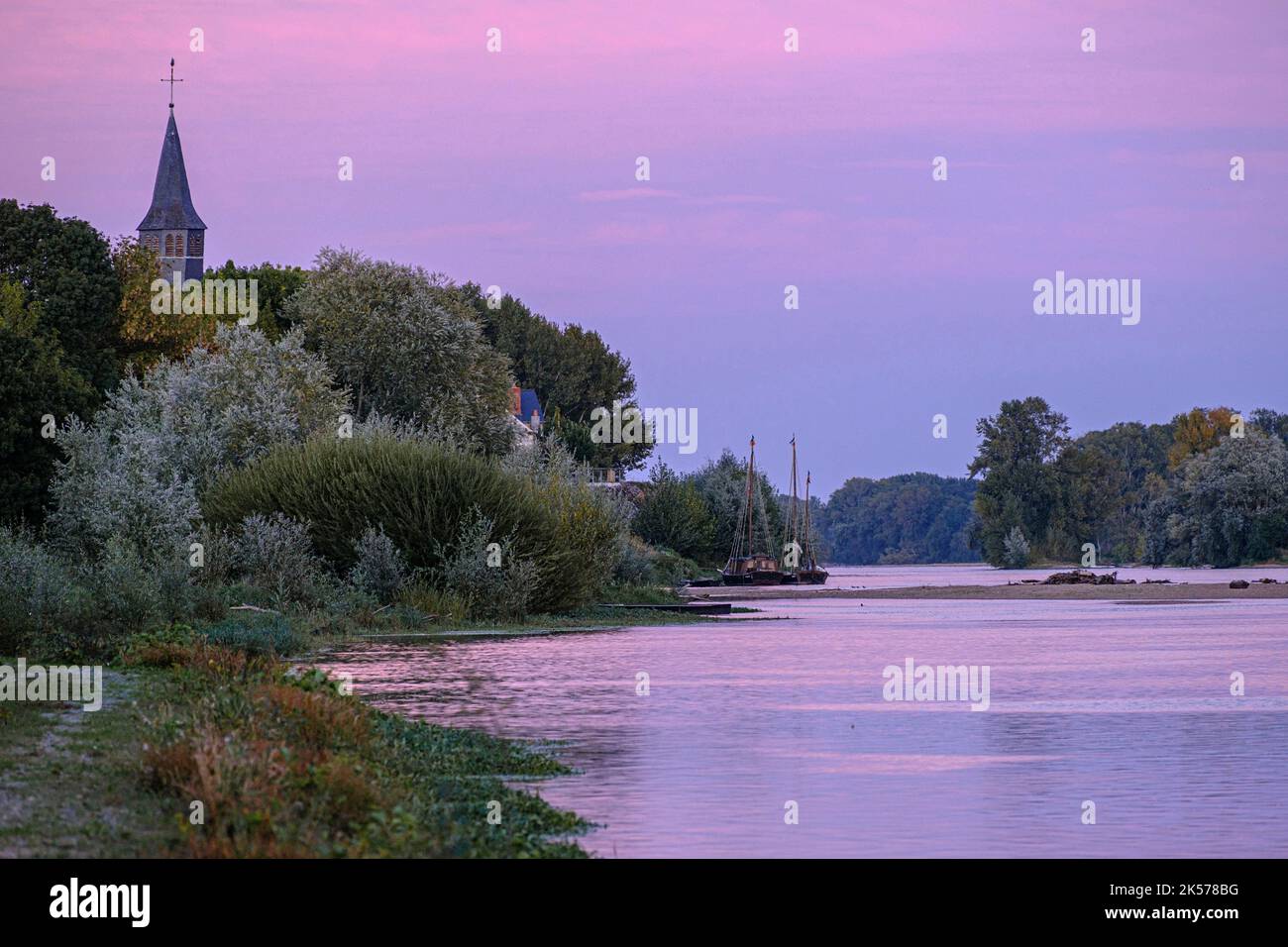 France, Indre et Loire, Vallée de la Loire sur la liste du patrimoine mondial de l'UNESCO, la Chapelle sur Loire Banque D'Images