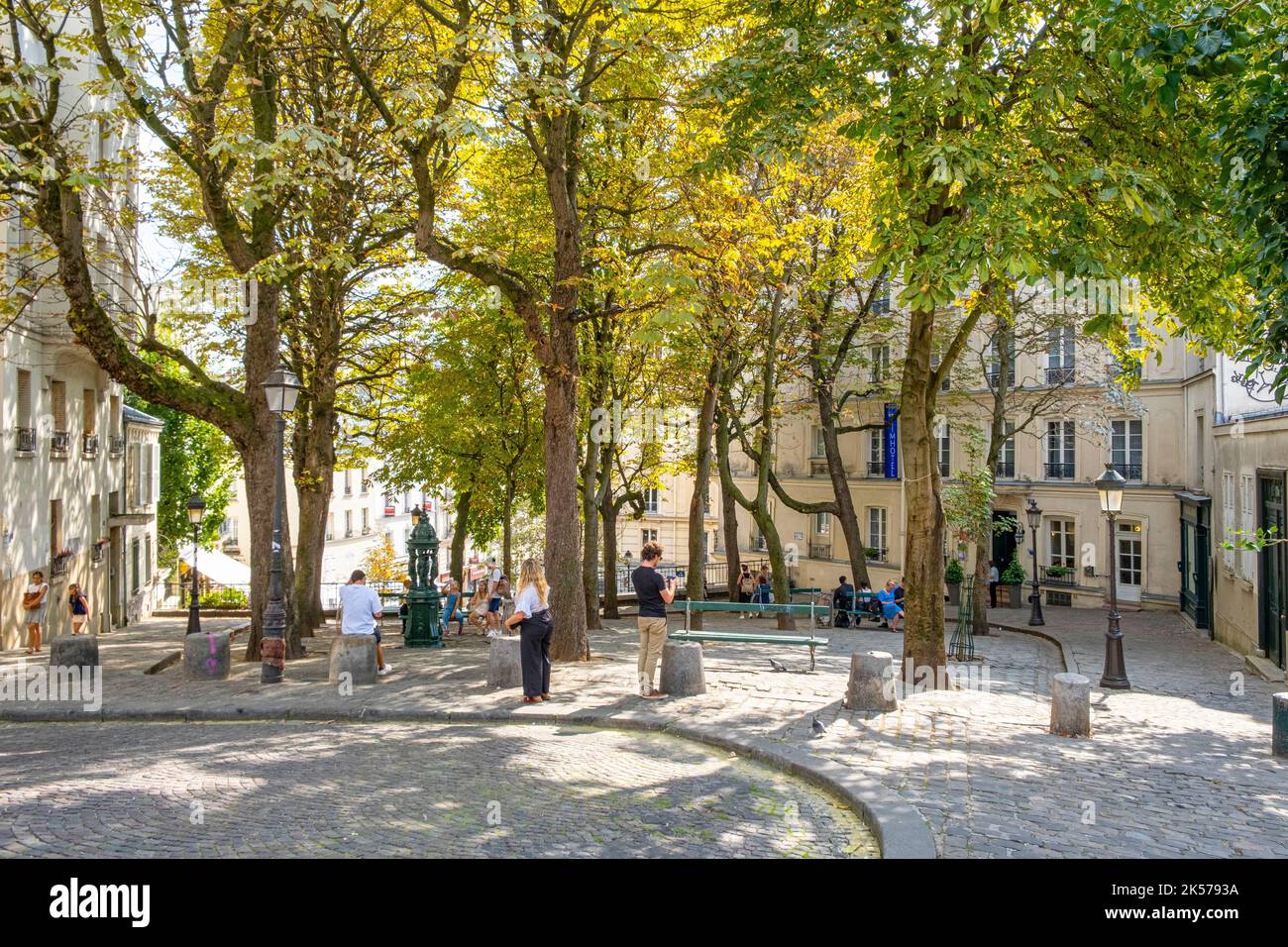 France, Paris, quartier de Montmartre, place Emile Goudeau, Picasso y vivaient Banque D'Images