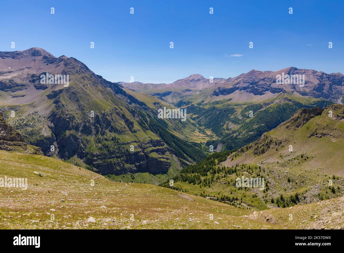 France, Hautes Alpes, Orcières, randonnée entre le lac des Jumeaux et le lac des caisses, vallée du DRAC Noir Banque D'Images