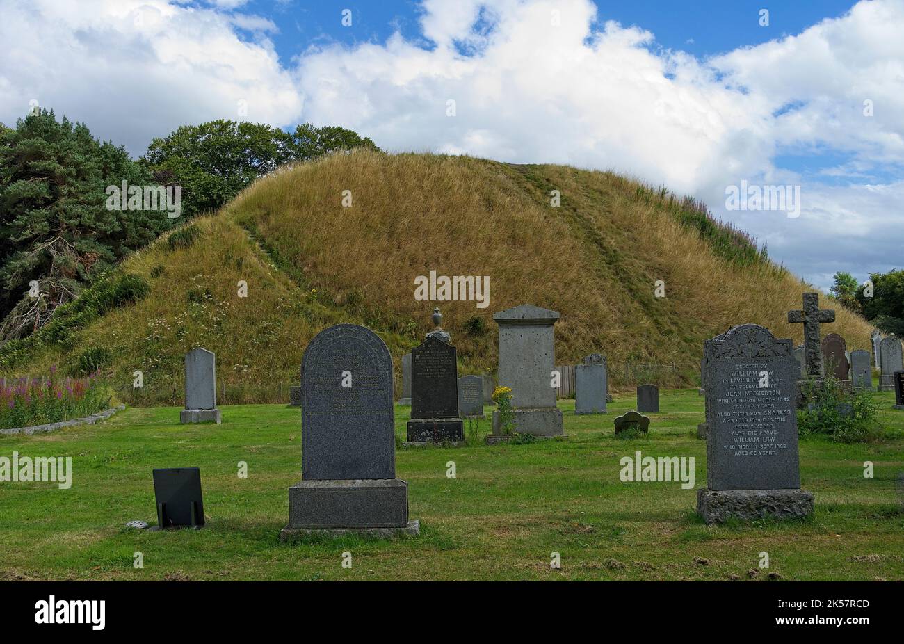 Mont Bass d'Inverurie site d'une Motte médiévale et château Bailey dans le nord-est de l'Écosse Banque D'Images