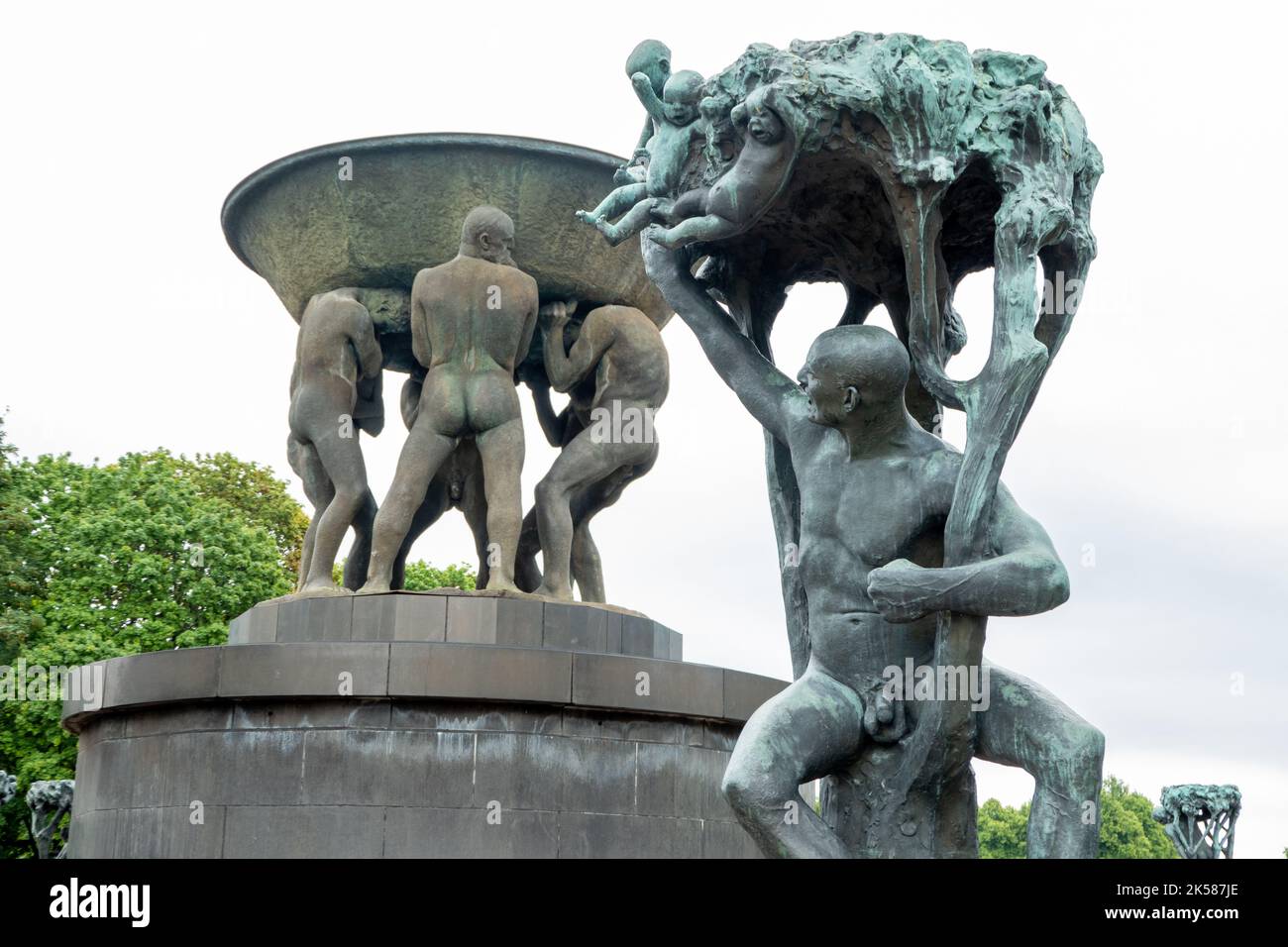 Sculptures au parc Vigeland à Oslo, Norvège Banque D'Images