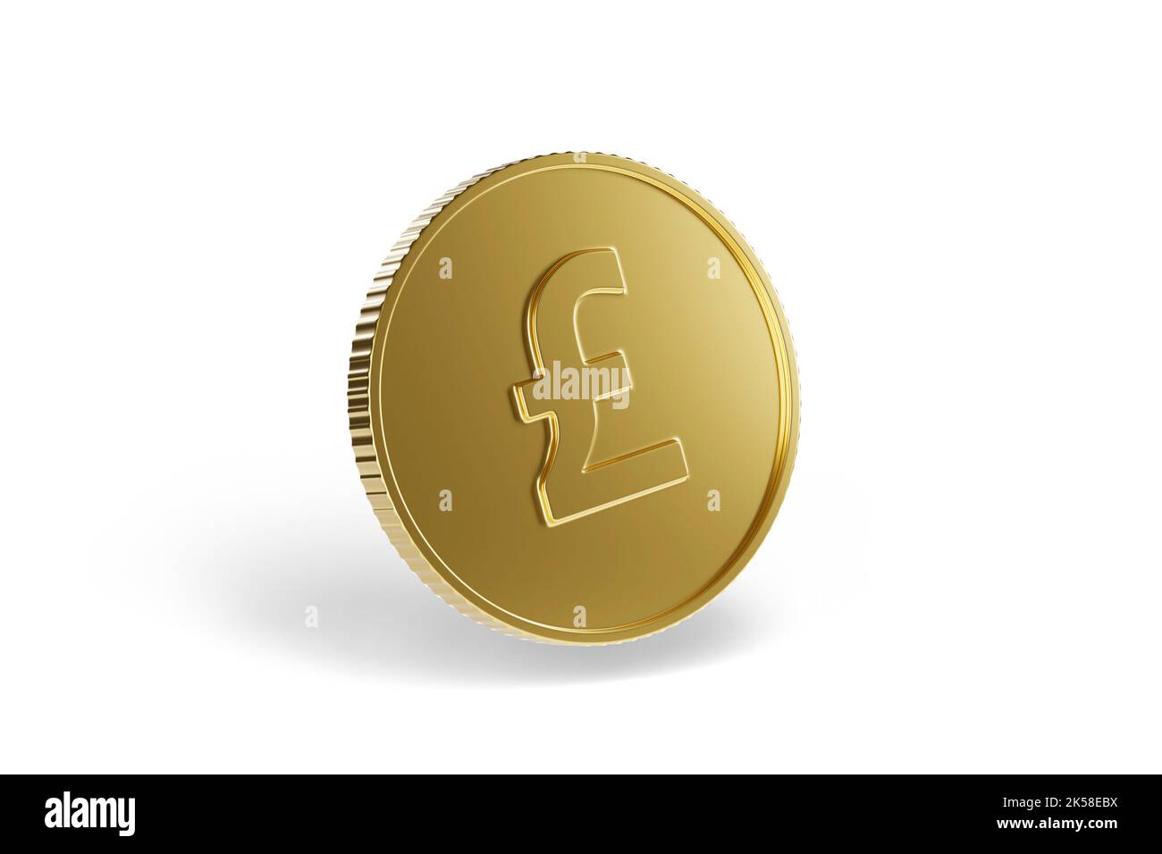 Pièce de monnaie dorée avec signe dièse isolé sur fond blanc. 3d illustration. Banque D'Images