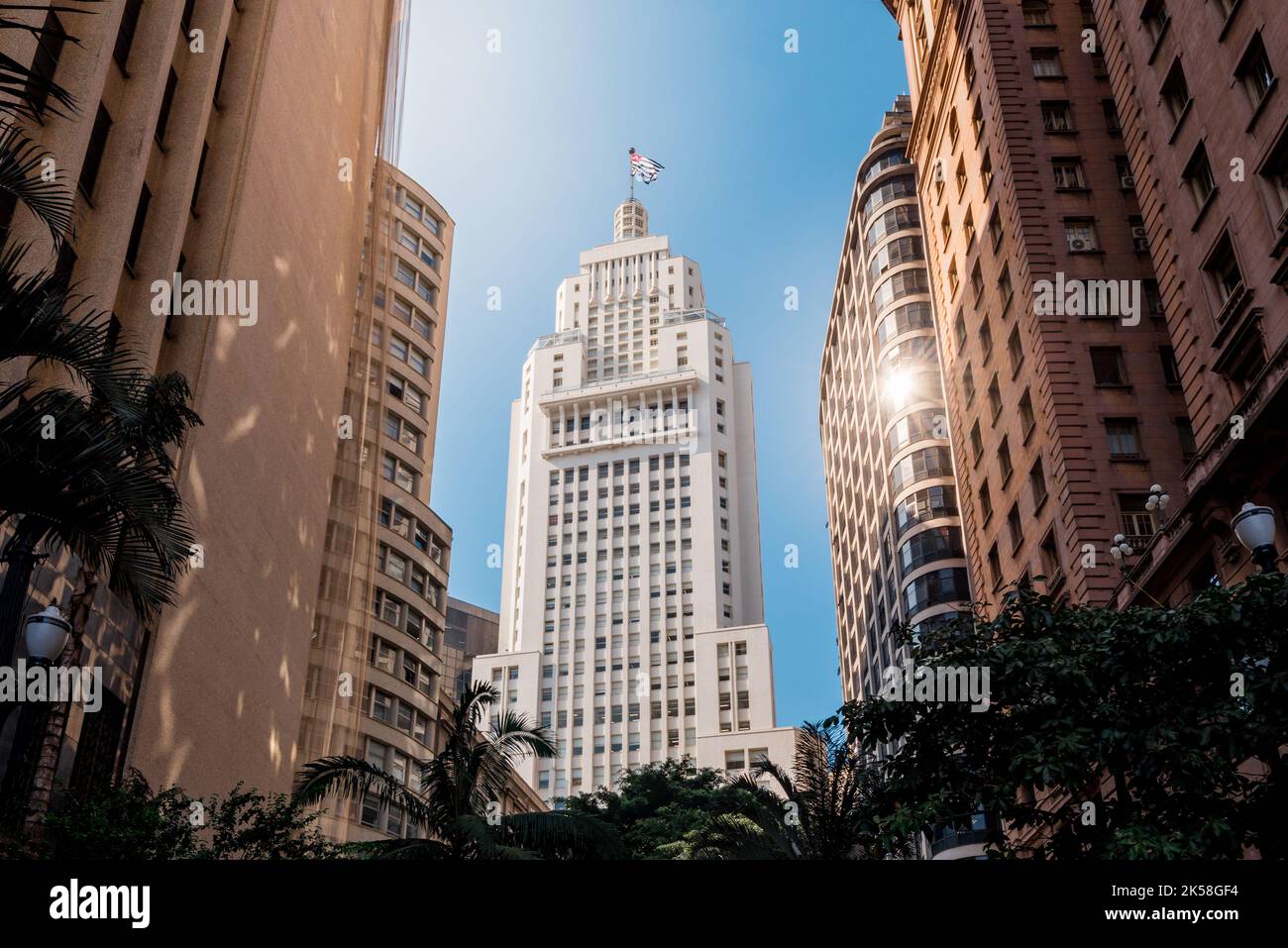 Le bâtiment Altino Arantes, également connu sous le nom de Banespa, a été construit pour être le siège de la Banque de l'État de Sao Paulo, et abrite désormais Santander. Banque D'Images