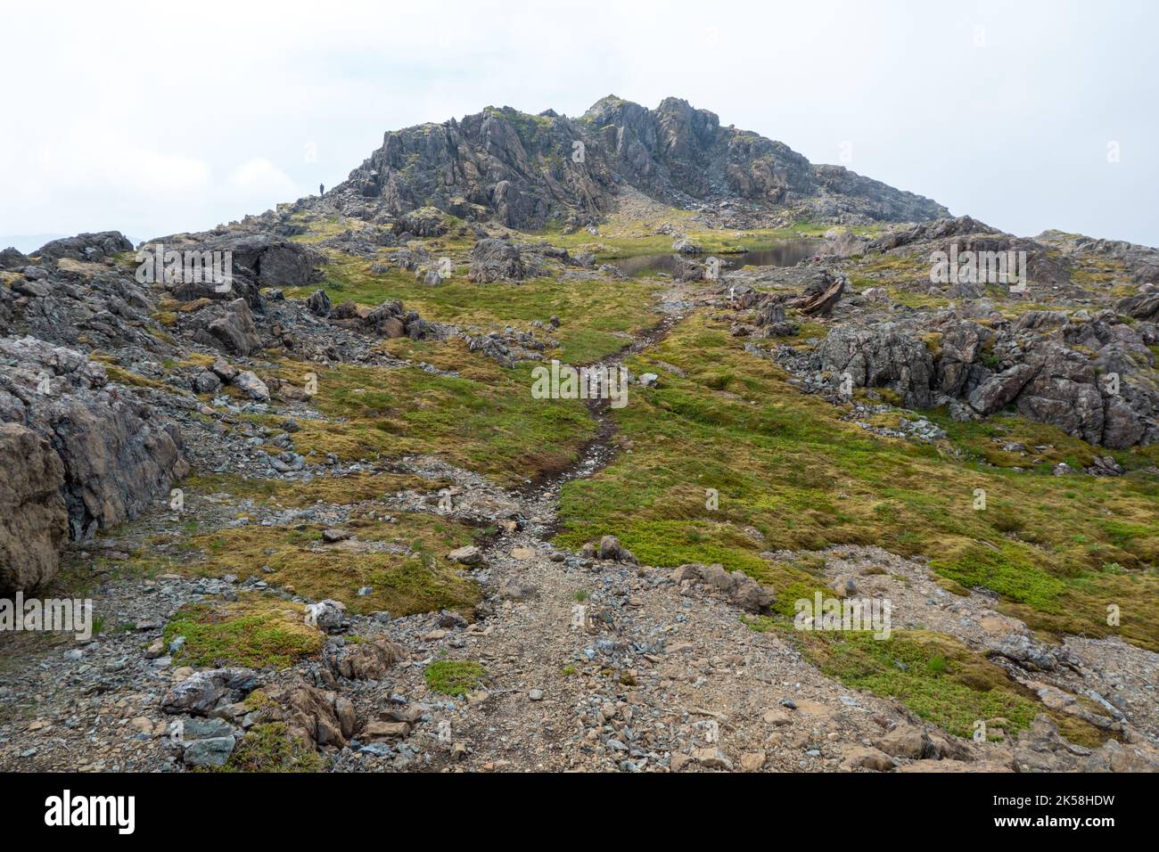 Vue sur les rochers colorés dans les montagnes de l'île de Leka en Norvège Banque D'Images