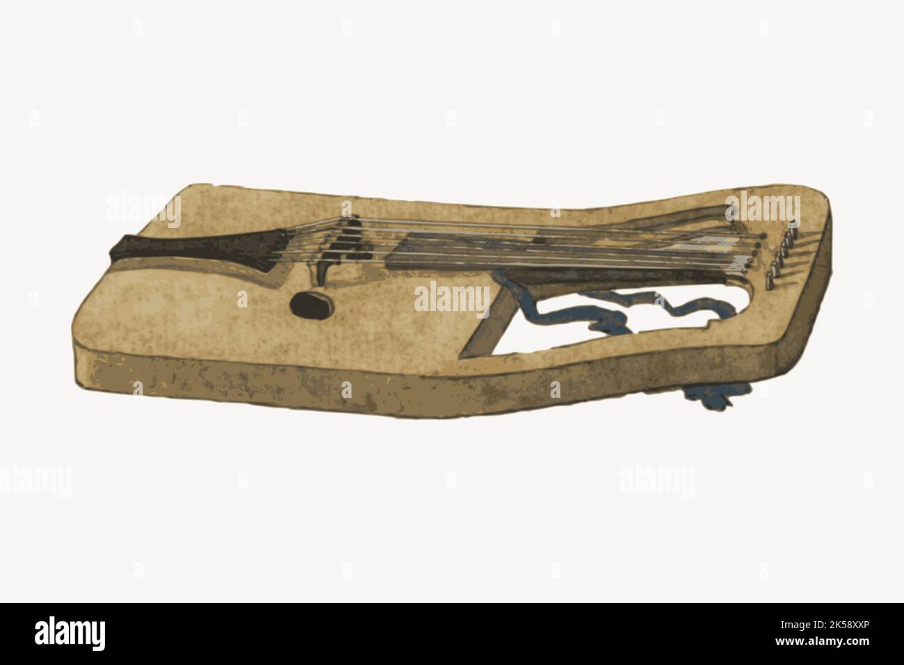 Gallois crwth clipart, vecteur d'illustration d'instrument de musique médiéval. Illustration de Vecteur