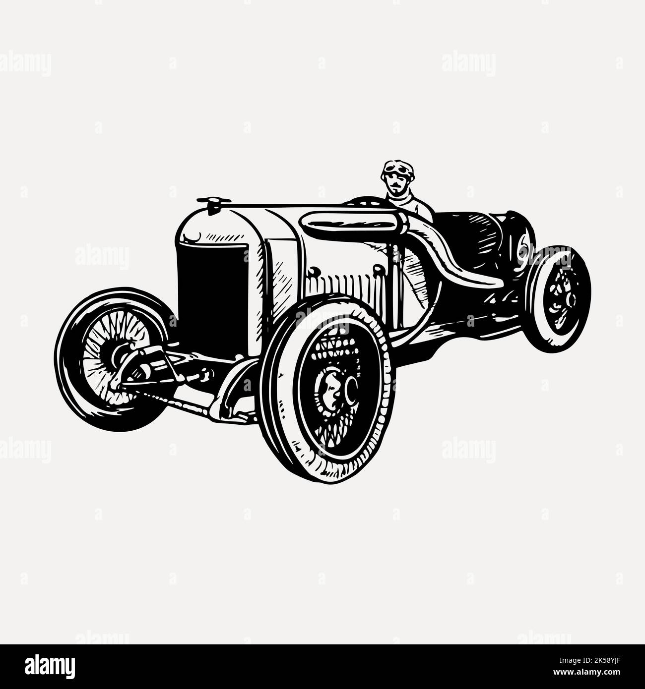 Voiture de course d'époque clipart, vecteur d'illustration de véhicule. Illustration de Vecteur