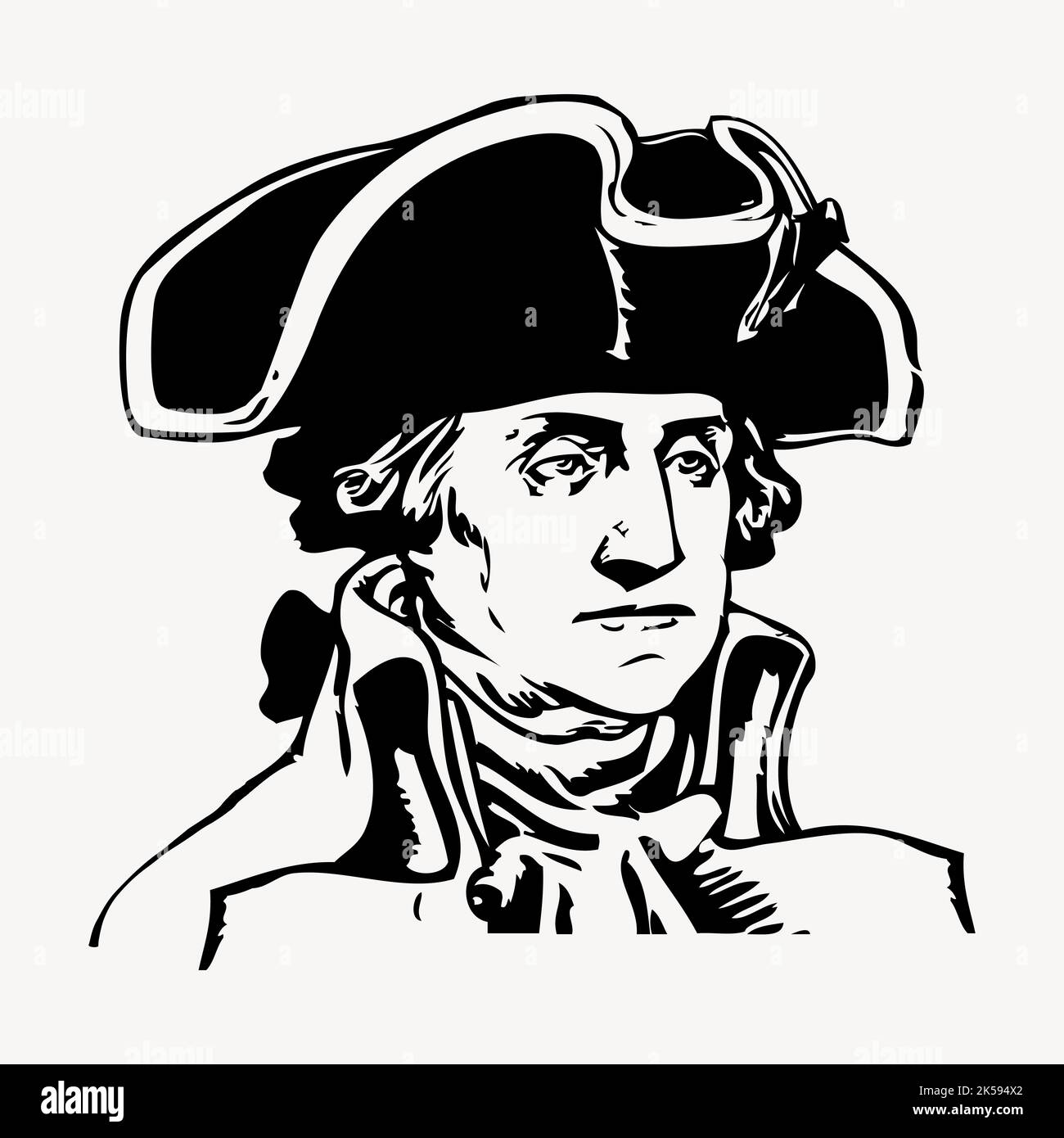 George Washington clipart, célèbre personnage vintage illustration vecteur. Illustration de Vecteur