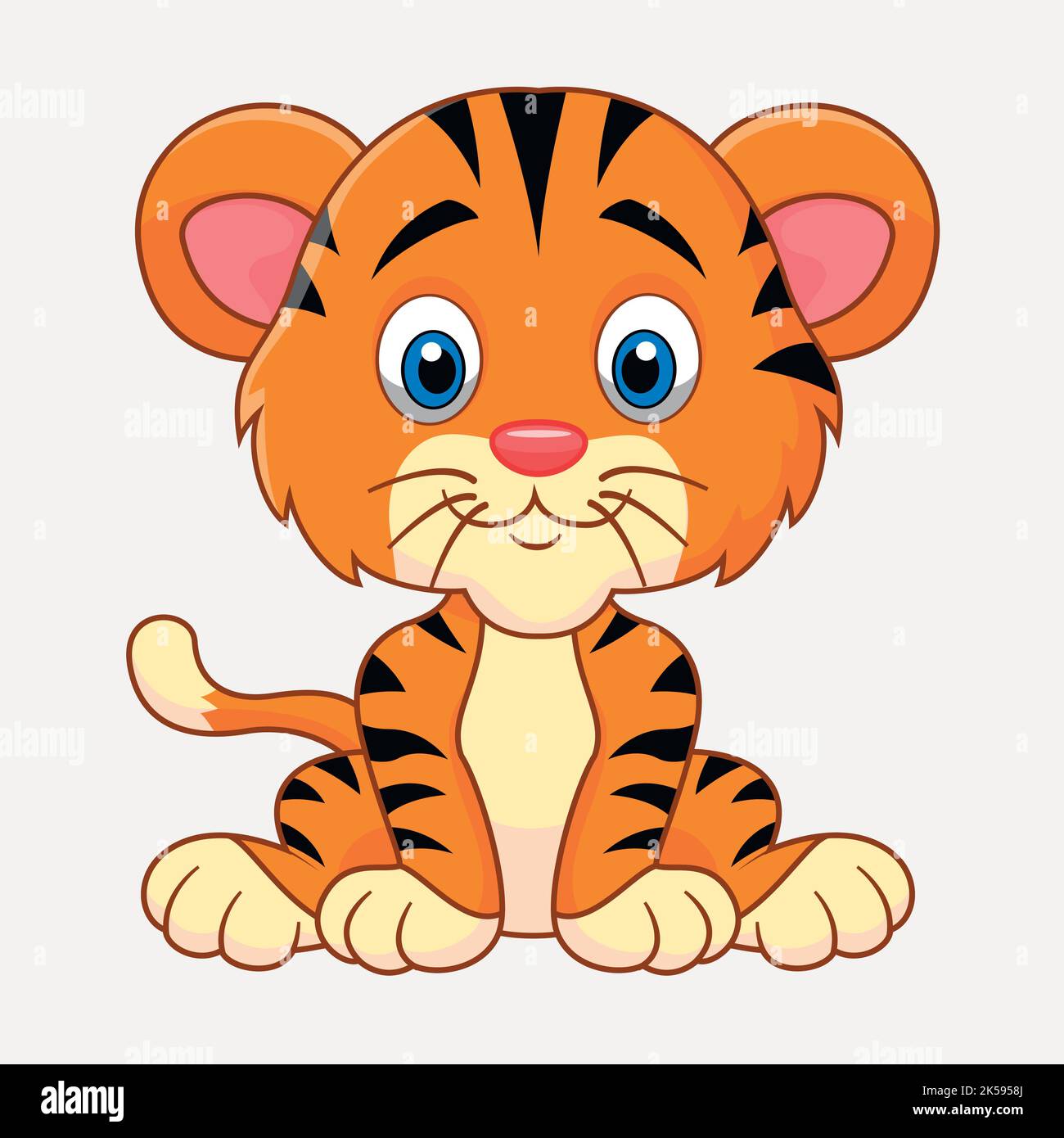 Jeune tigre clipart, animal dessin animé vecteur d'illustration. Illustration de Vecteur