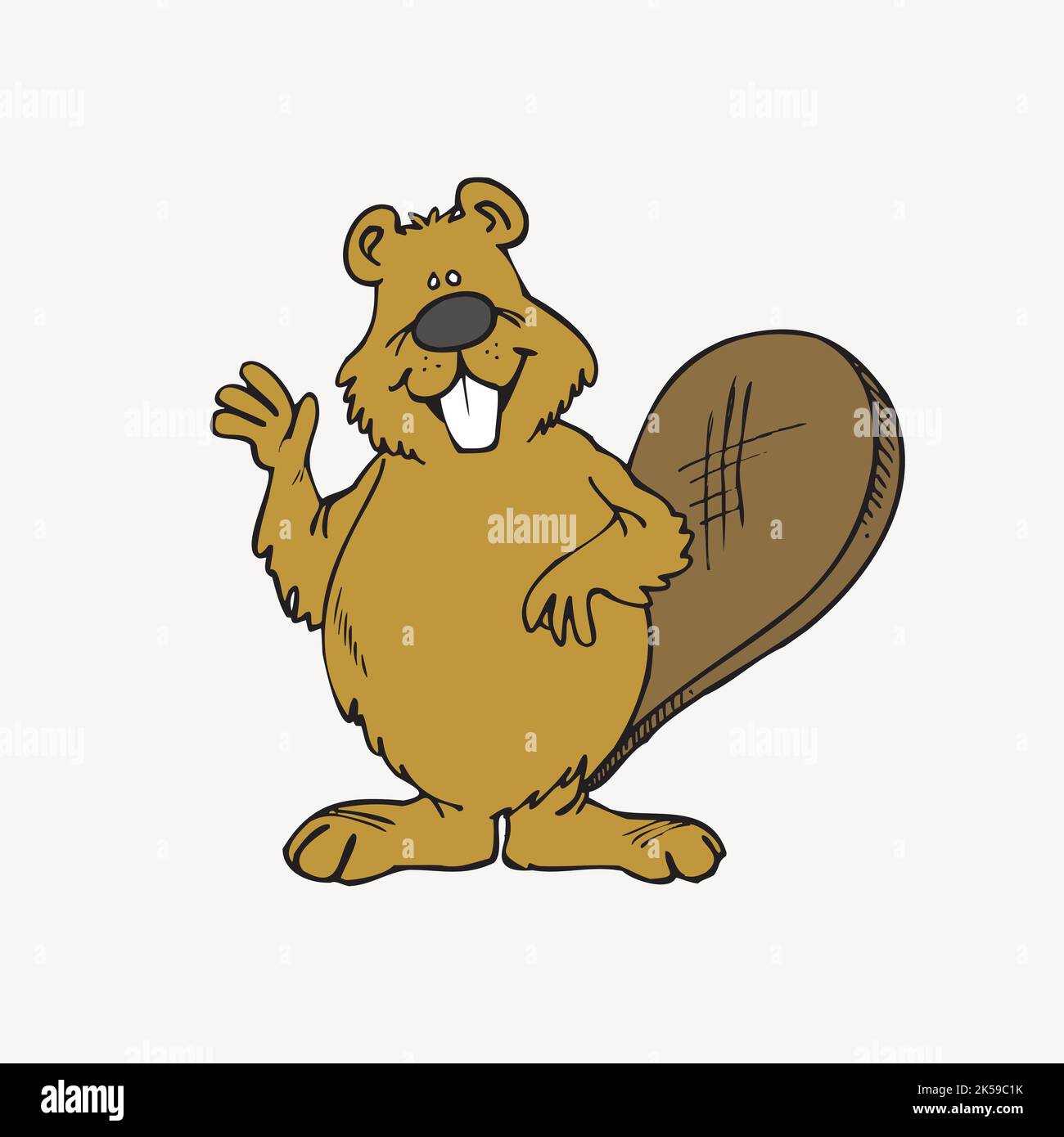 autocollant beaver, vecteur d'illustration de dessin animé animal. Illustration de Vecteur