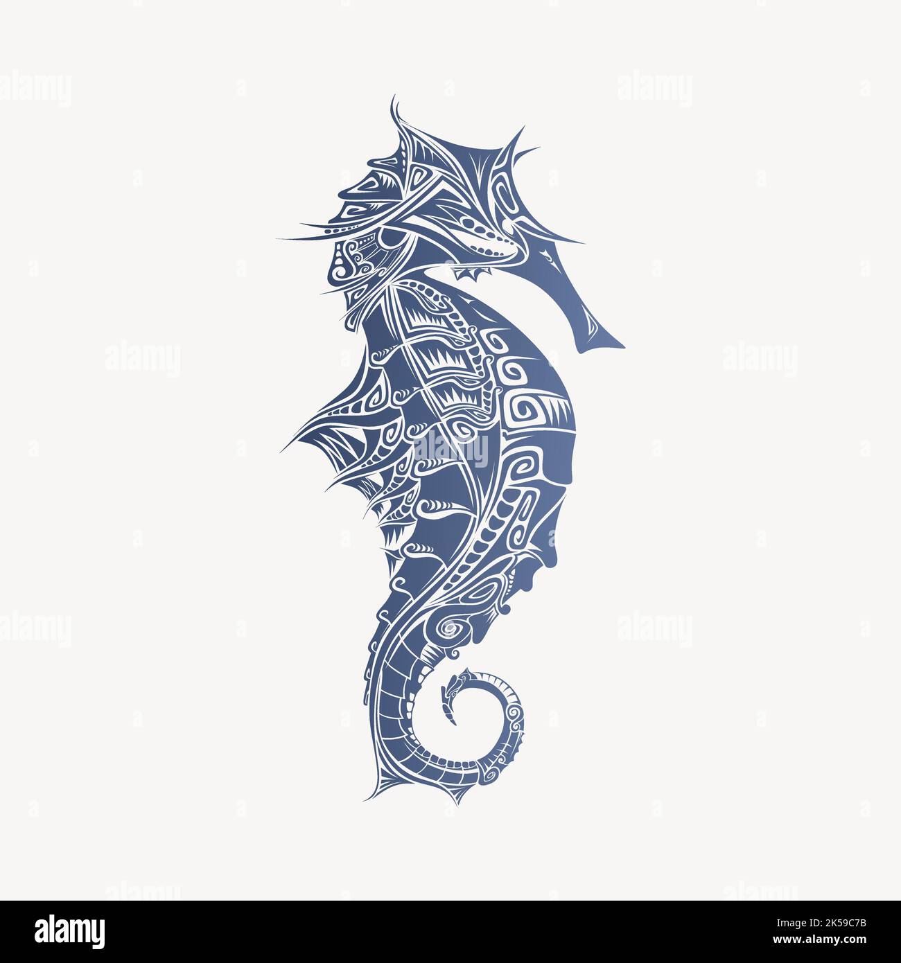 Autocollant cheval de mer, vecteur d'illustration animal. Illustration de Vecteur