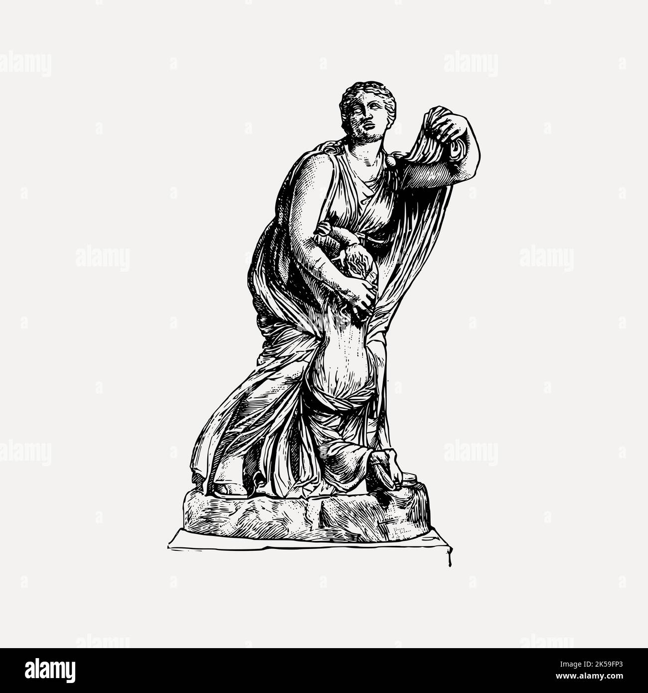 Élément de collage de statue grecque, ancien vecteur d'illustration. Illustration de Vecteur