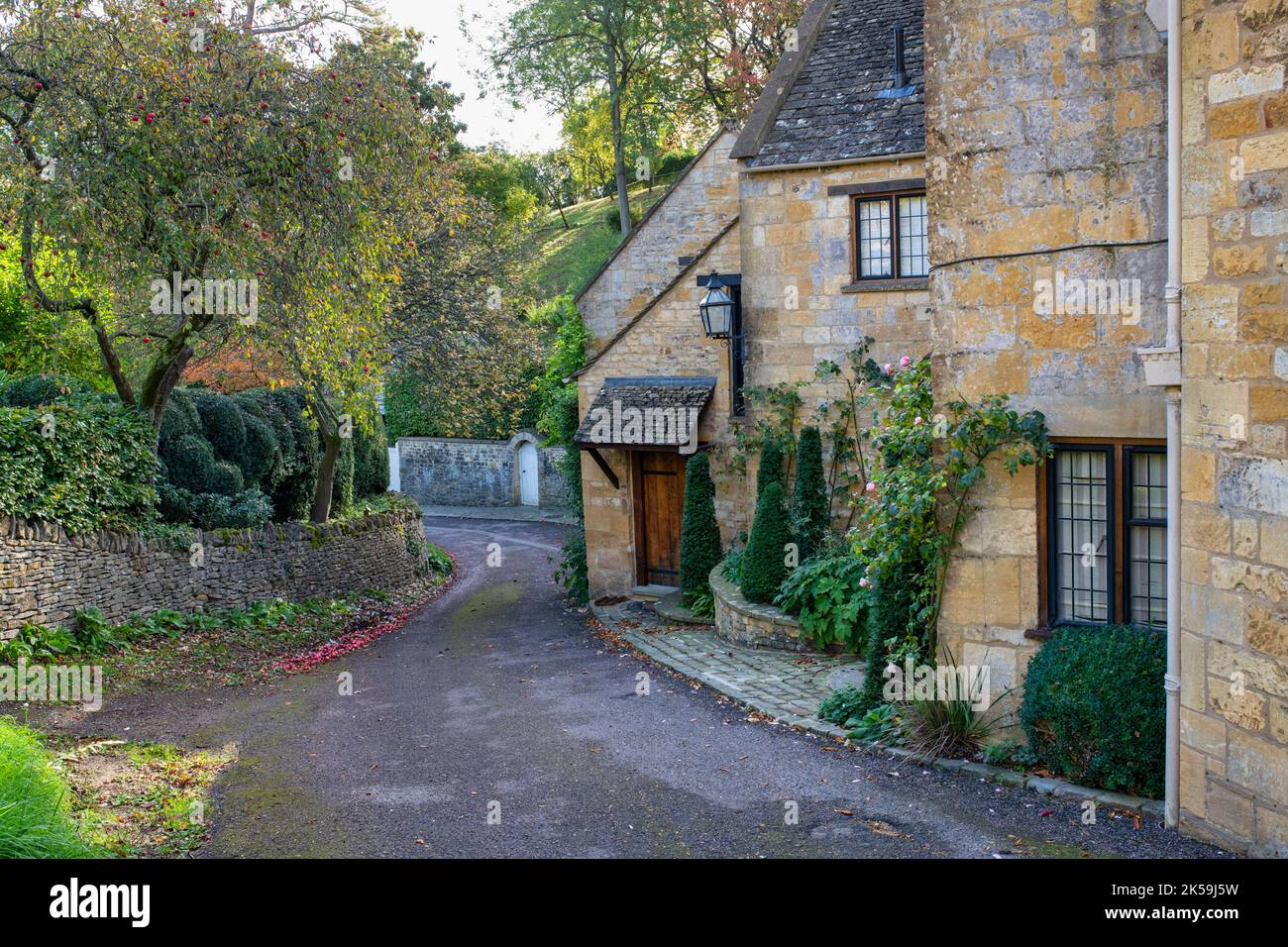 Mill Lane à Blockley, Cotswolds, Gloucestershire, Angleterre Banque D'Images