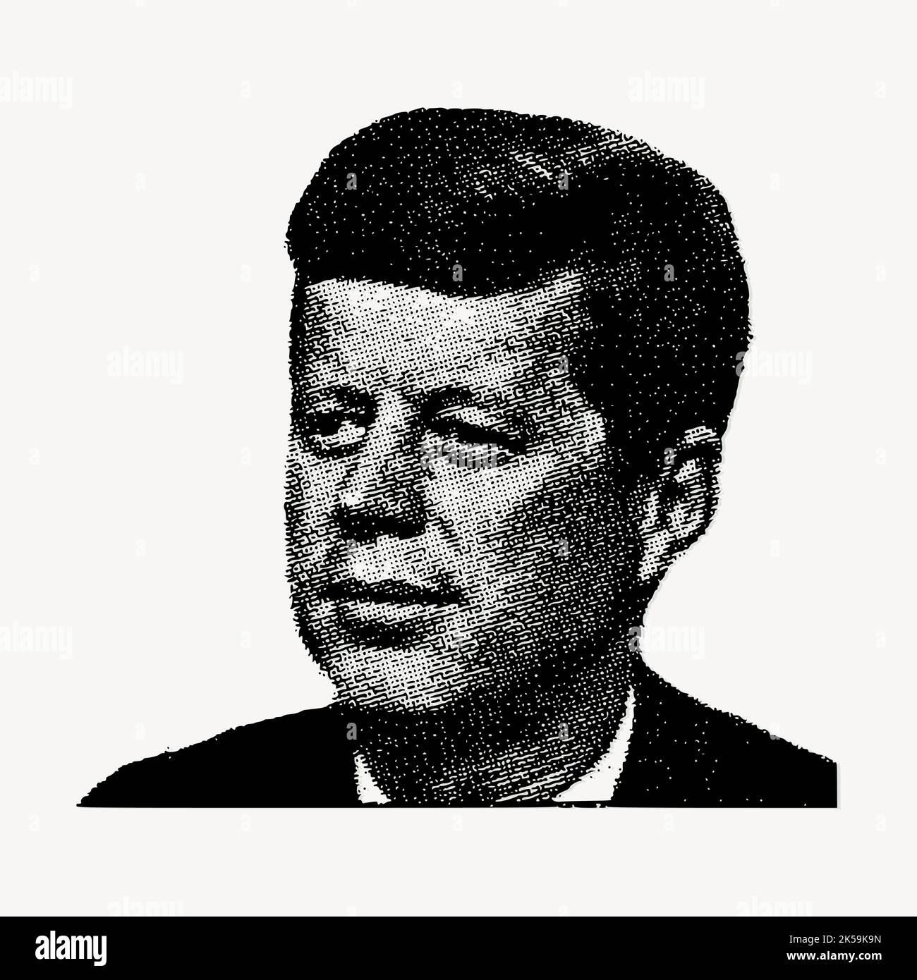 John F. Kennedy portrait clipart, vecteur d'illustration du président américain. Illustration de Vecteur