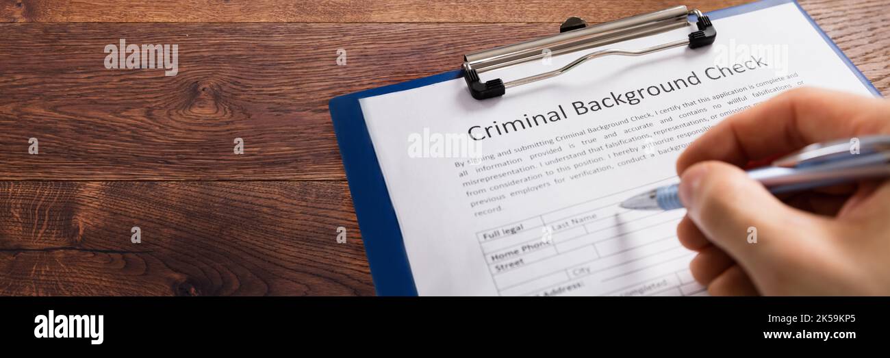 Criminal record check Banque de photographies et d'images à haute  résolution - Alamy