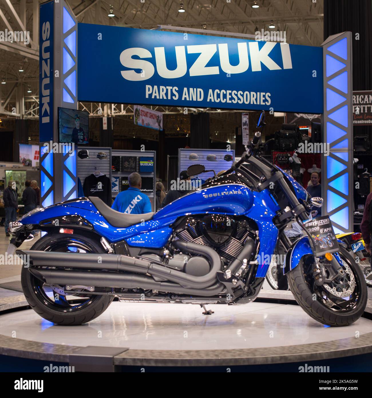 Cleveland, OH, Etats-Unis - 29 janvier 2016: A Suzuki Boulevard M109R B.O.S.S. Motorcycle, progressive International Motorcycle Show. Banque D'Images