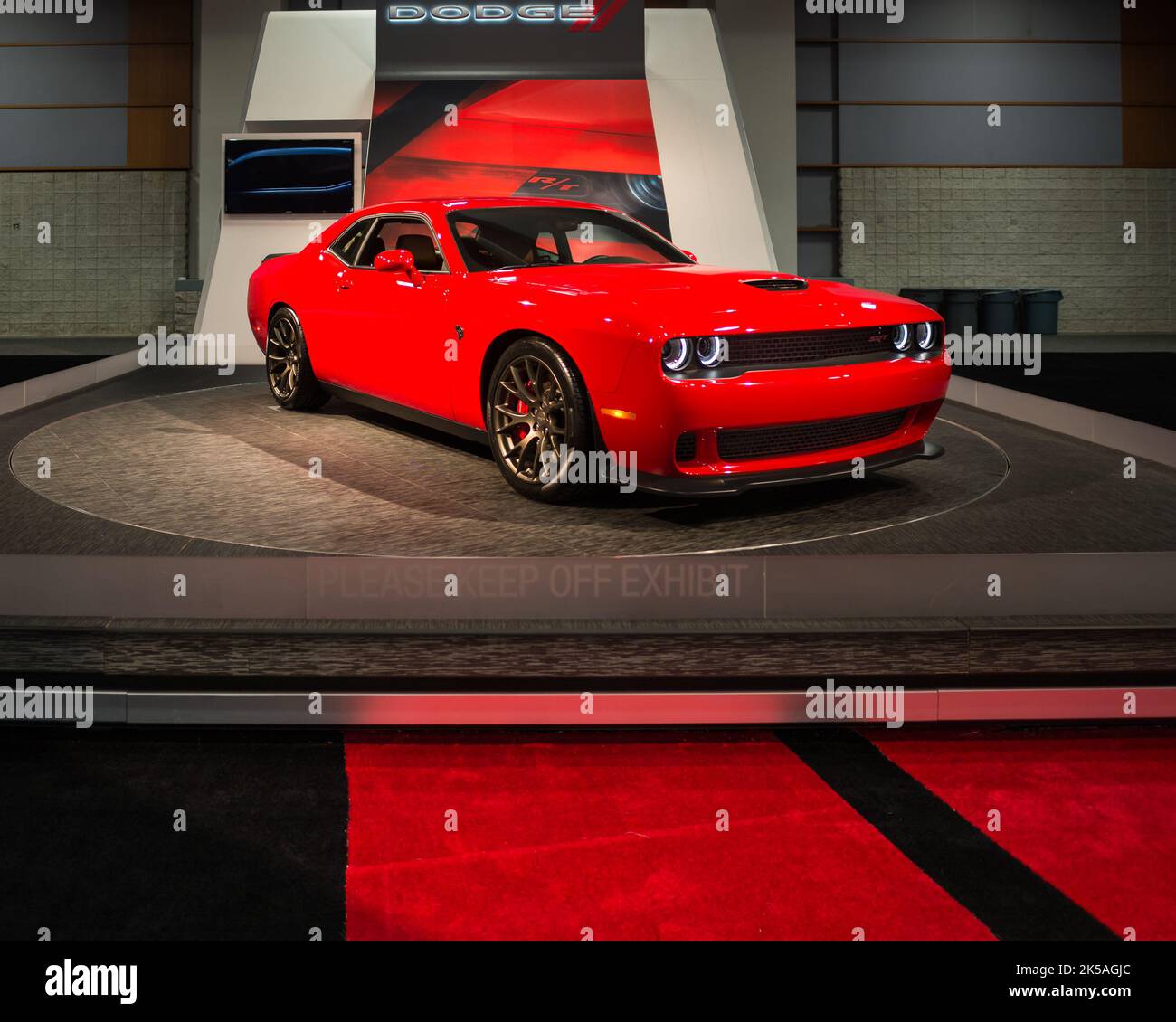 WASHINGTON, DC/USA - 21 JANVIER 2016 : SRT (Dodge) Challenger Hellcat car, Washington, D.C. salon de l'auto (WAS). Banque D'Images