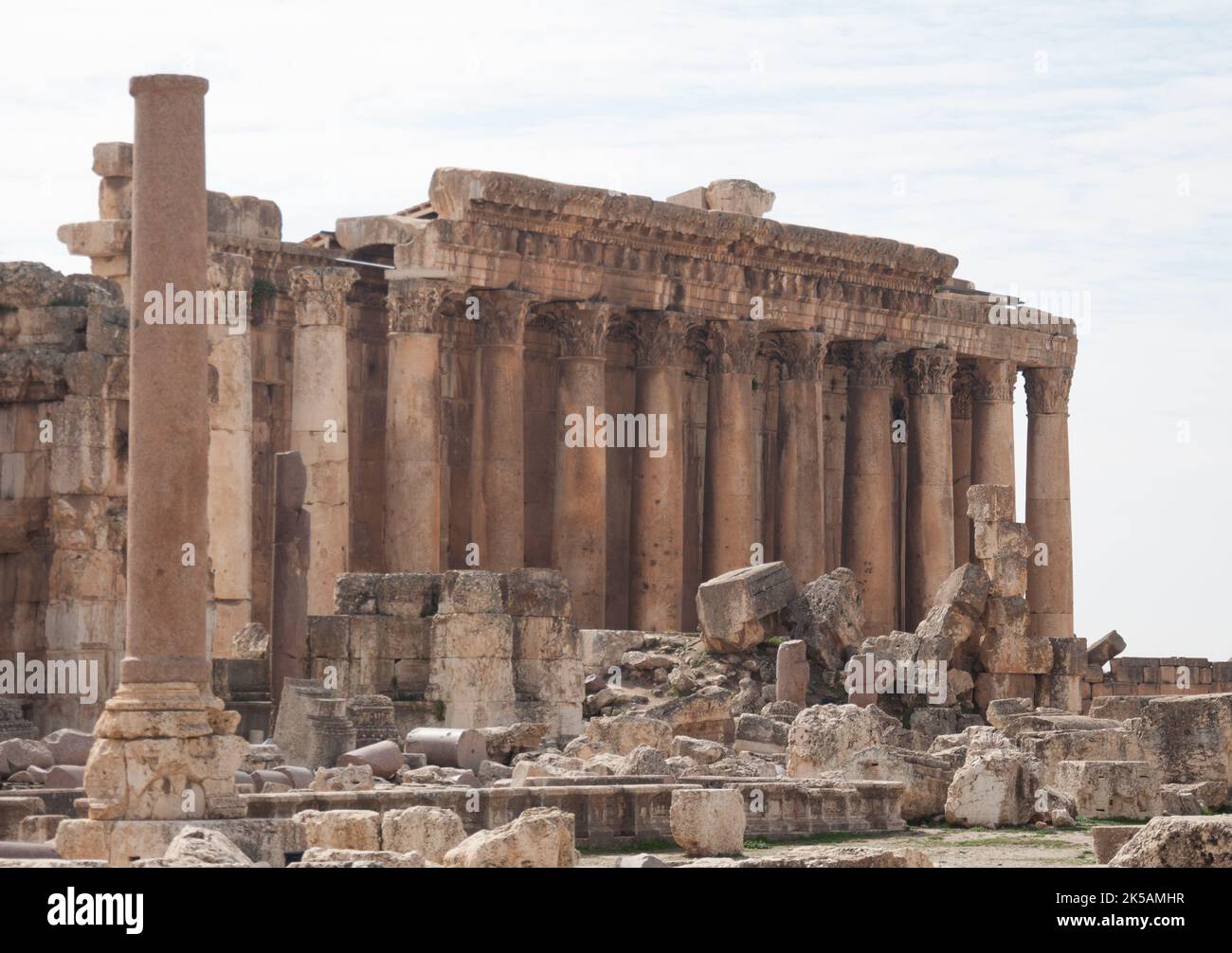 Temple de Bacchus de la piste, Heliopolis, vestiges romains, Baalbek, Liban, Moyen-Orient Banque D'Images