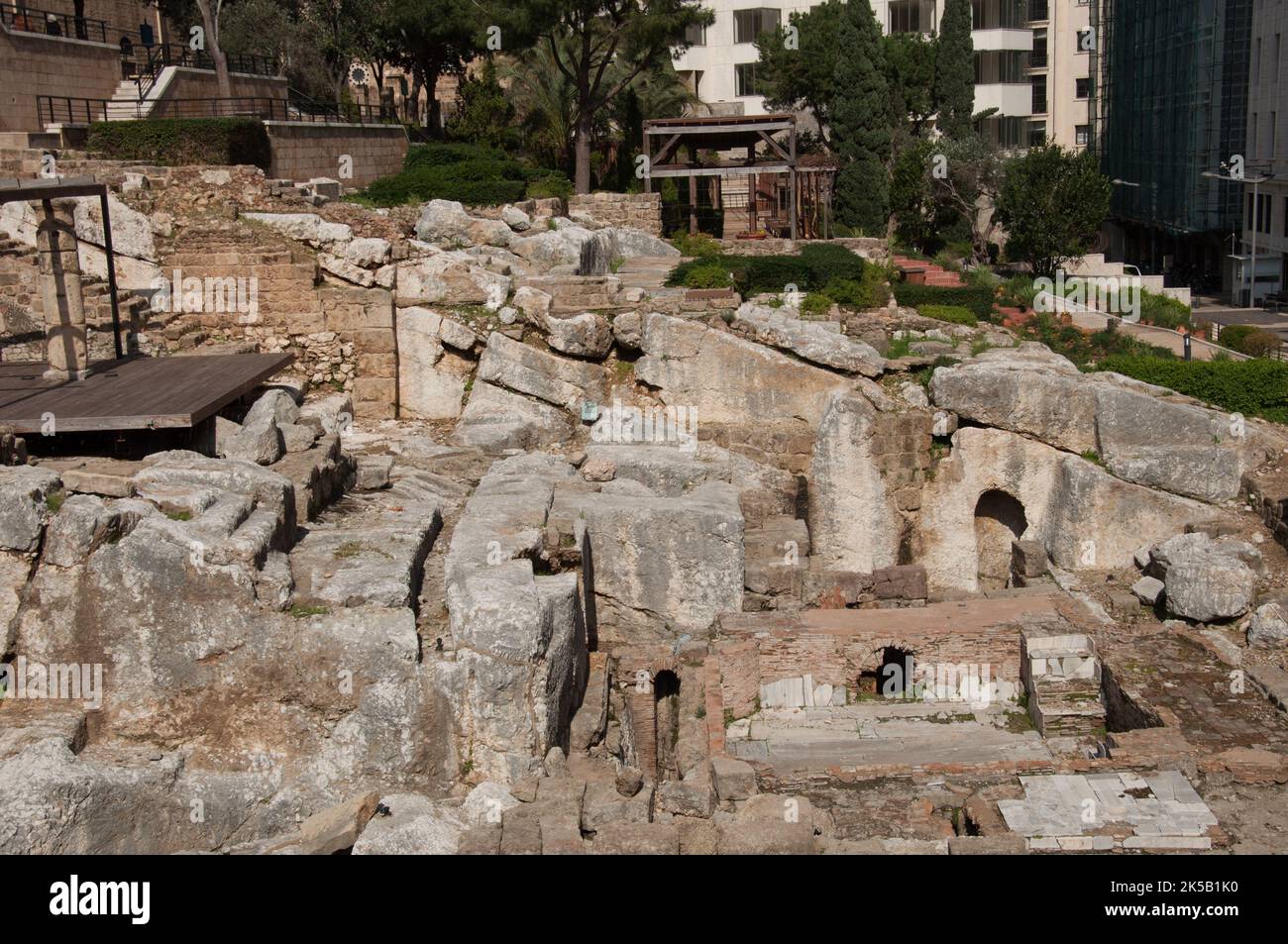 Thermes romains, vestiges romains, Beyrouth, Liban, Moyen-Orient Banque D'Images