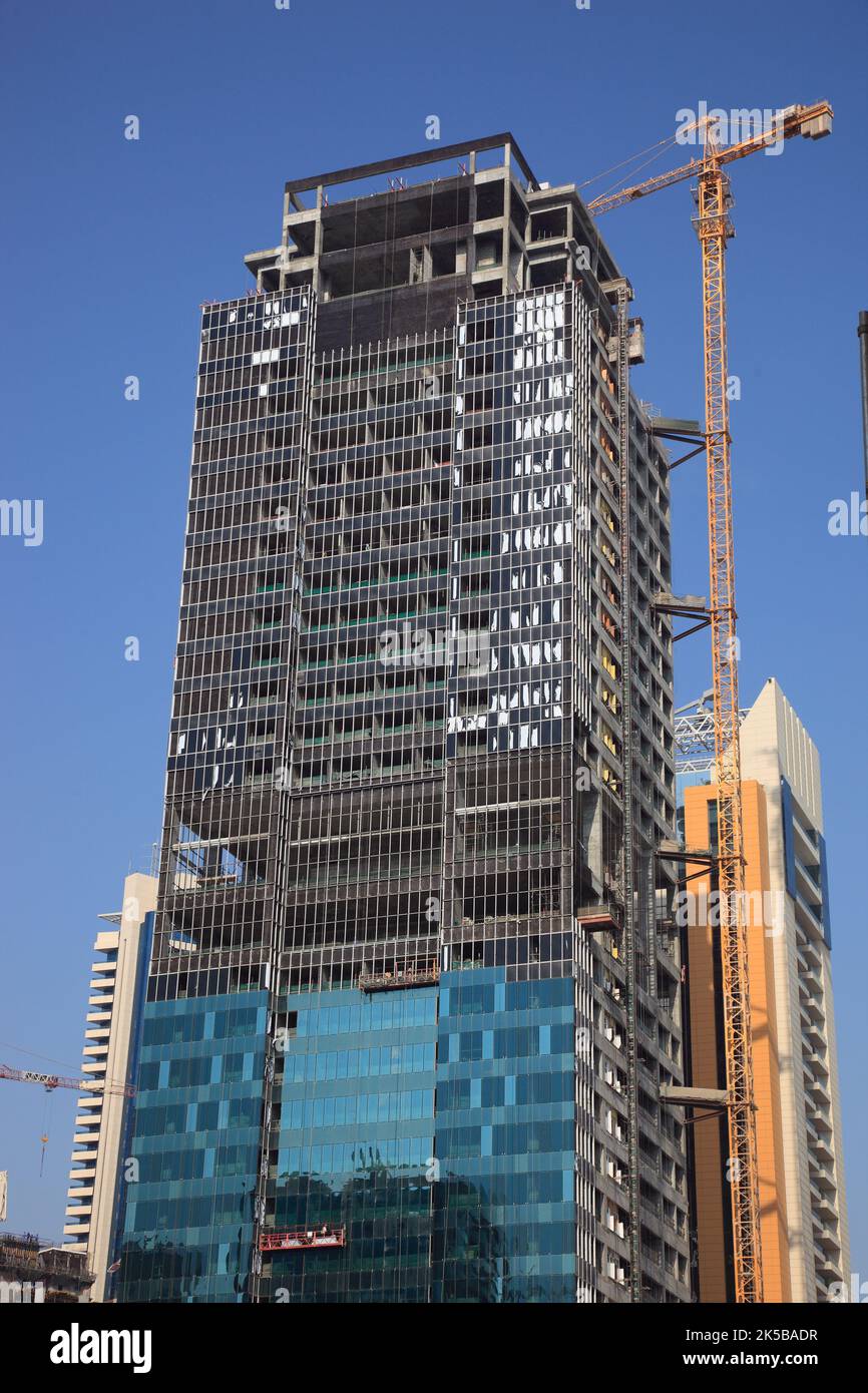 Baustelle fuer neue Hochhäuser, Doha, Qatar, Katar Banque D'Images