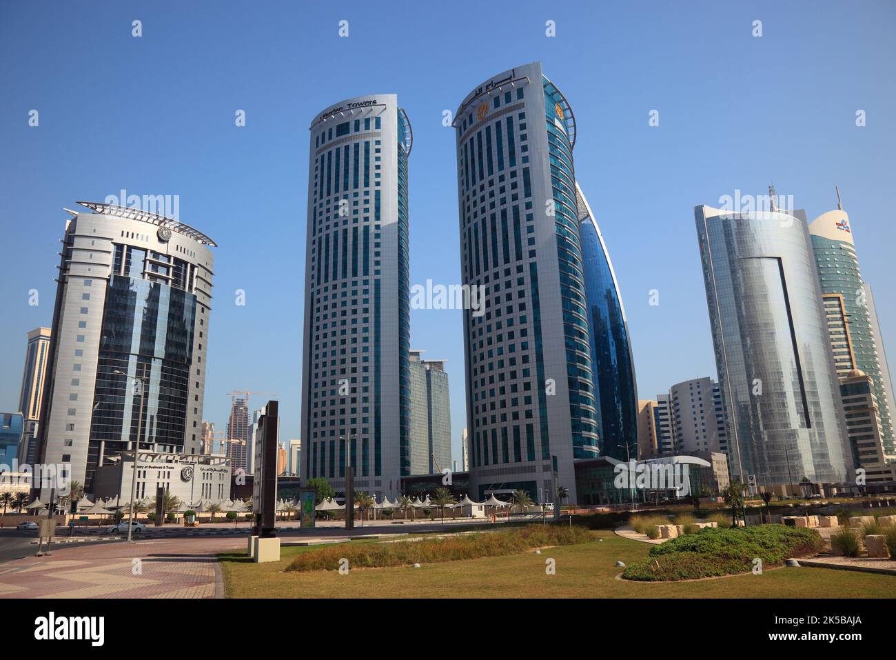 Al Fardan Residences, Barjeel Tower, Wind Tower, Doha, Qatar, Katar Banque D'Images