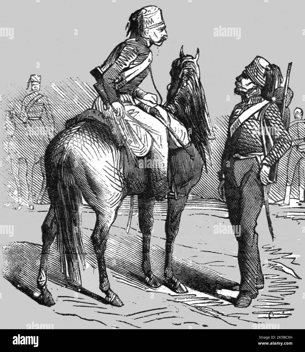 'Sebastopol; Cavalerie et infanterie turque', 1854. De "Cassell's Illustrated Family Paper; London Weekly 31 déc 1853 au 30 déc 1854". Banque D'Images