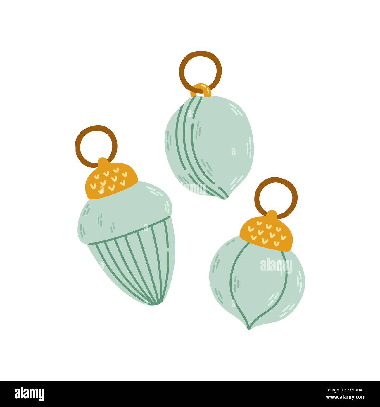 Noël décorations jouets ensemble plat design vecteur isolé sur fond blanc eps10 Illustration de Vecteur