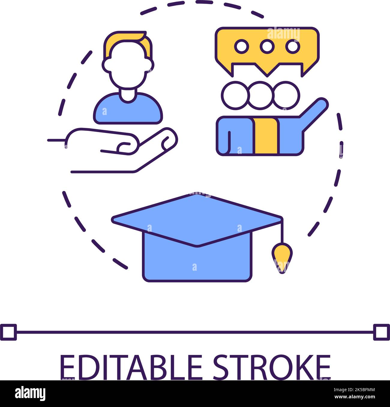 Icône de concept d'approche pédagogique personnalisée Illustration de Vecteur