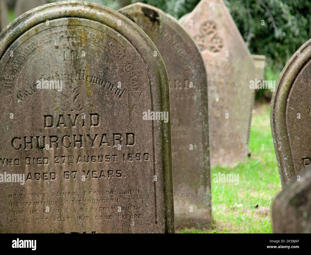 Un nom de famille apposite dans un cimetière du Suffolk Banque D'Images