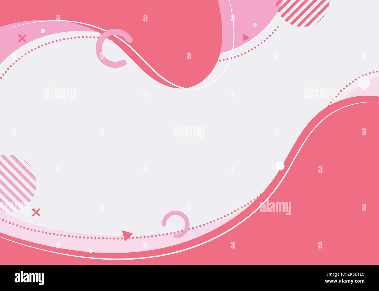Résumé modèle moderne rose formes dynamiques organiques éléments compositions de taches et de lignes de couleur sur fond blanc. Illustration vectorielle Illustration de Vecteur