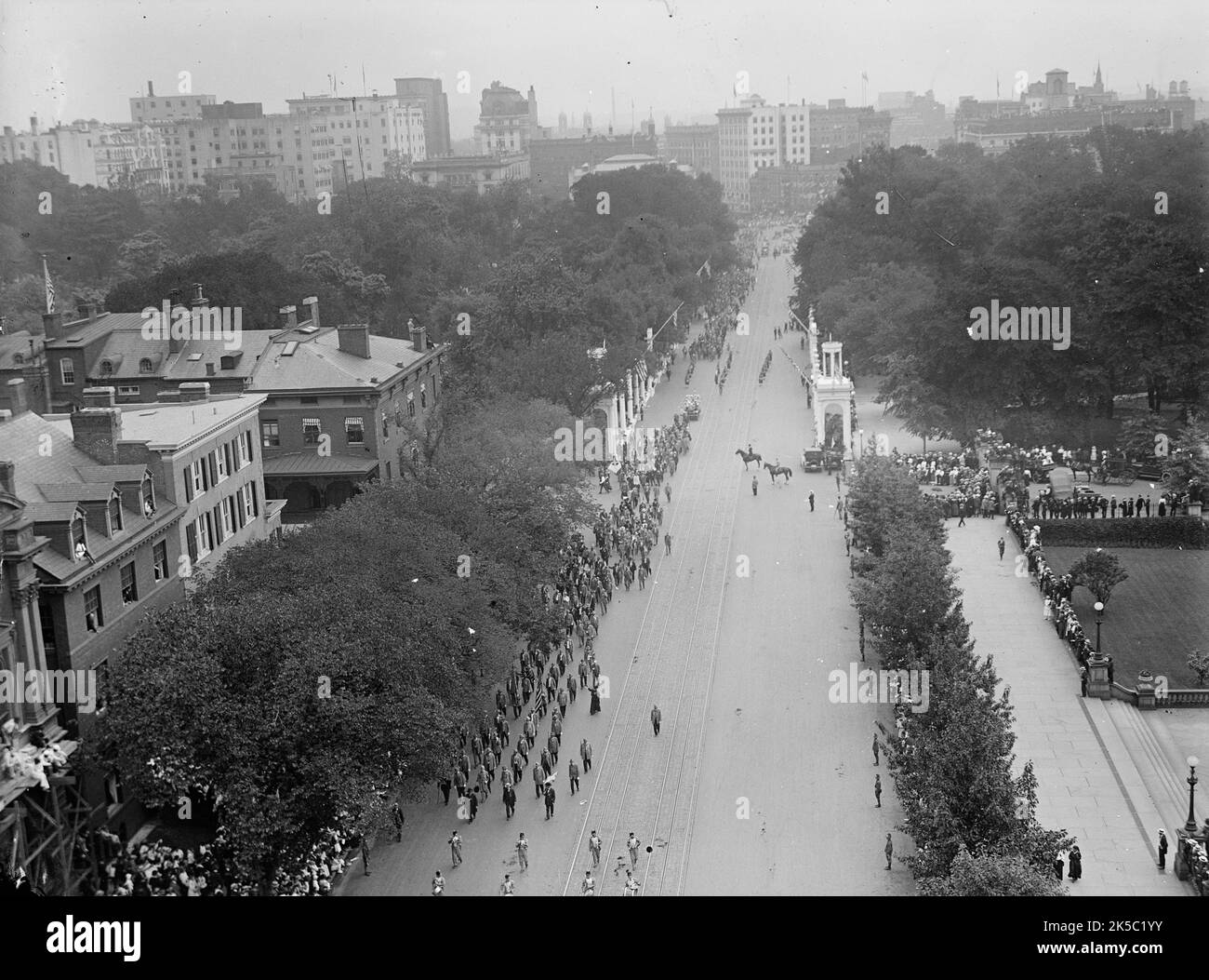 Réunion confédérée - Parade, 1917. Défilé militaire et anciens combattants de la guerre de Sécession, Washington D.C. Banque D'Images