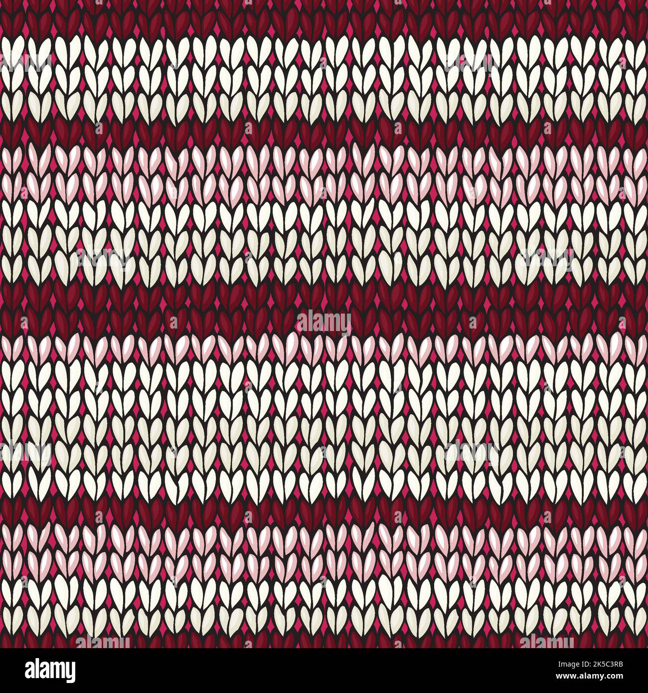 Pull de Noël à motif crochet. Tissu en laine brodé Nordic ornements tricot texture motif Vector Illustration Illustration de Vecteur