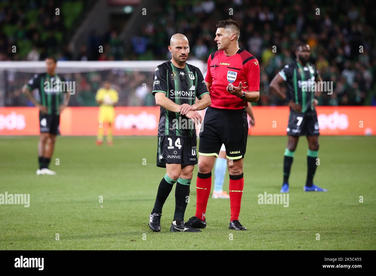 Melbourne, Australie, 7 octobre 2022. James Troisi de Western United lors du match De football masculin A-League entre Melbourne City et Western United à l'AAMI Park sur 07 octobre 2022 à Melbourne, en Australie. Crédit : Dave Helison/Alamy Live News Banque D'Images