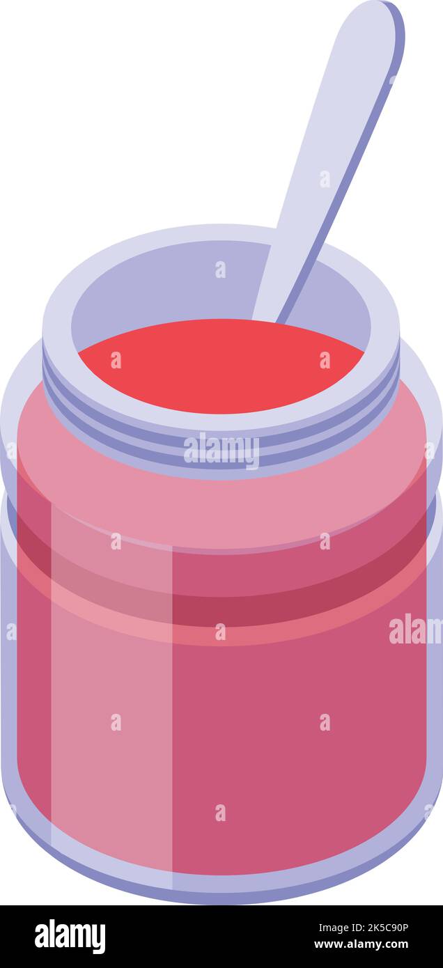 Icône Jelly JAR vecteur isométrique. Dessert de bonbons. Aliments à base de sucre Illustration de Vecteur