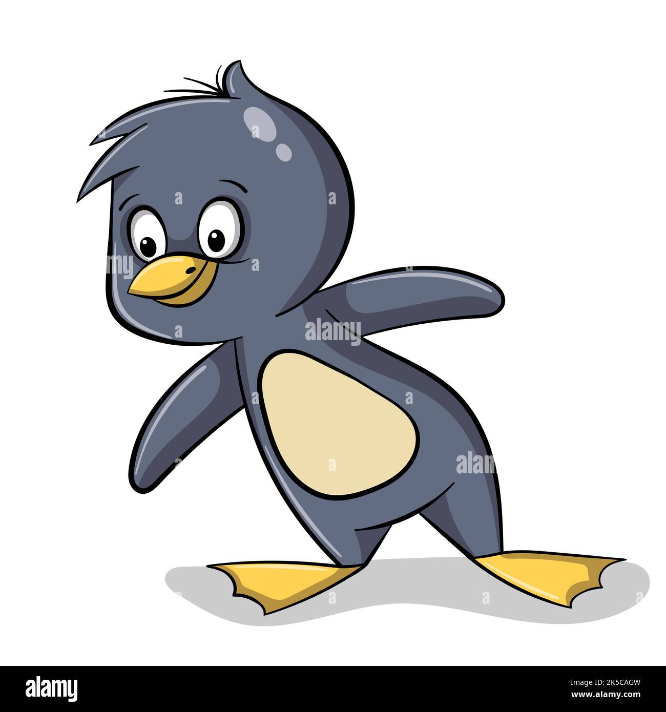 Couper le pingouin de dessin animé. Banque D'Images