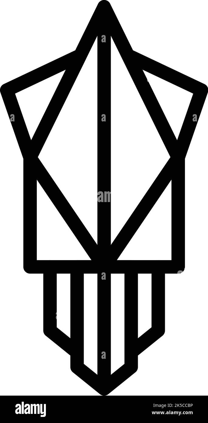 Vecteur de contour d'icône d'animal de papier. Origami géométrique. Art créatif Illustration de Vecteur