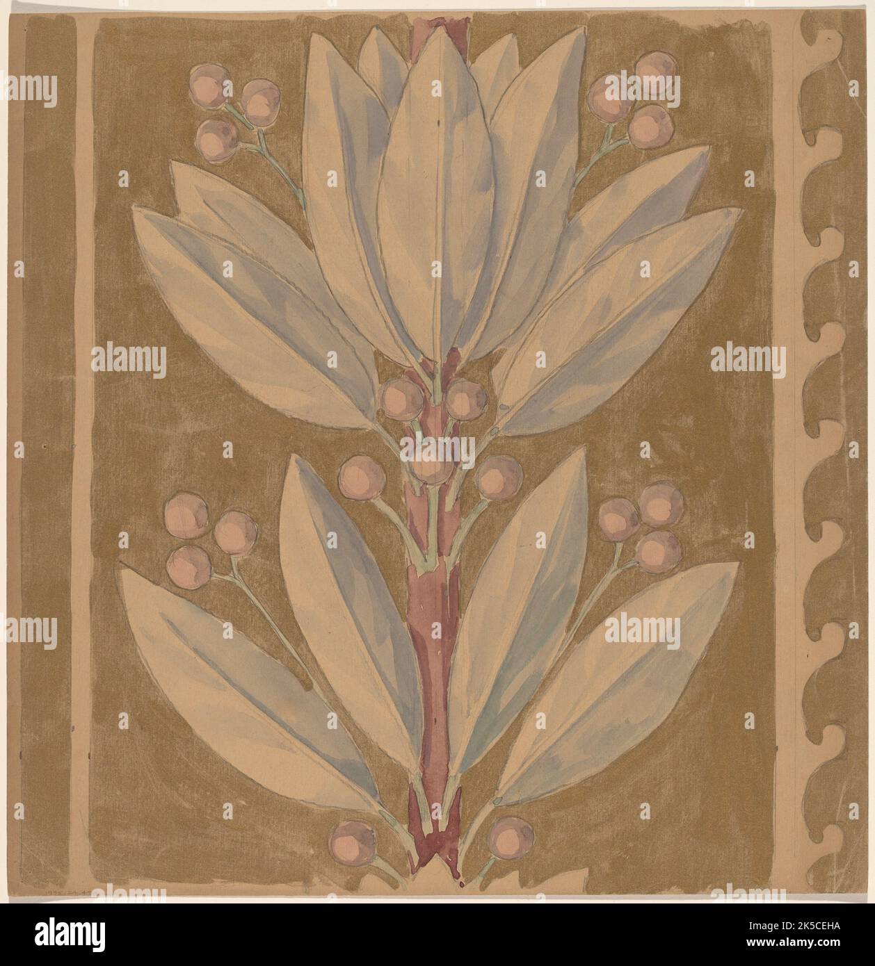 Étude pour un dessin de bordure [recto], 1890/1897. Banque D'Images