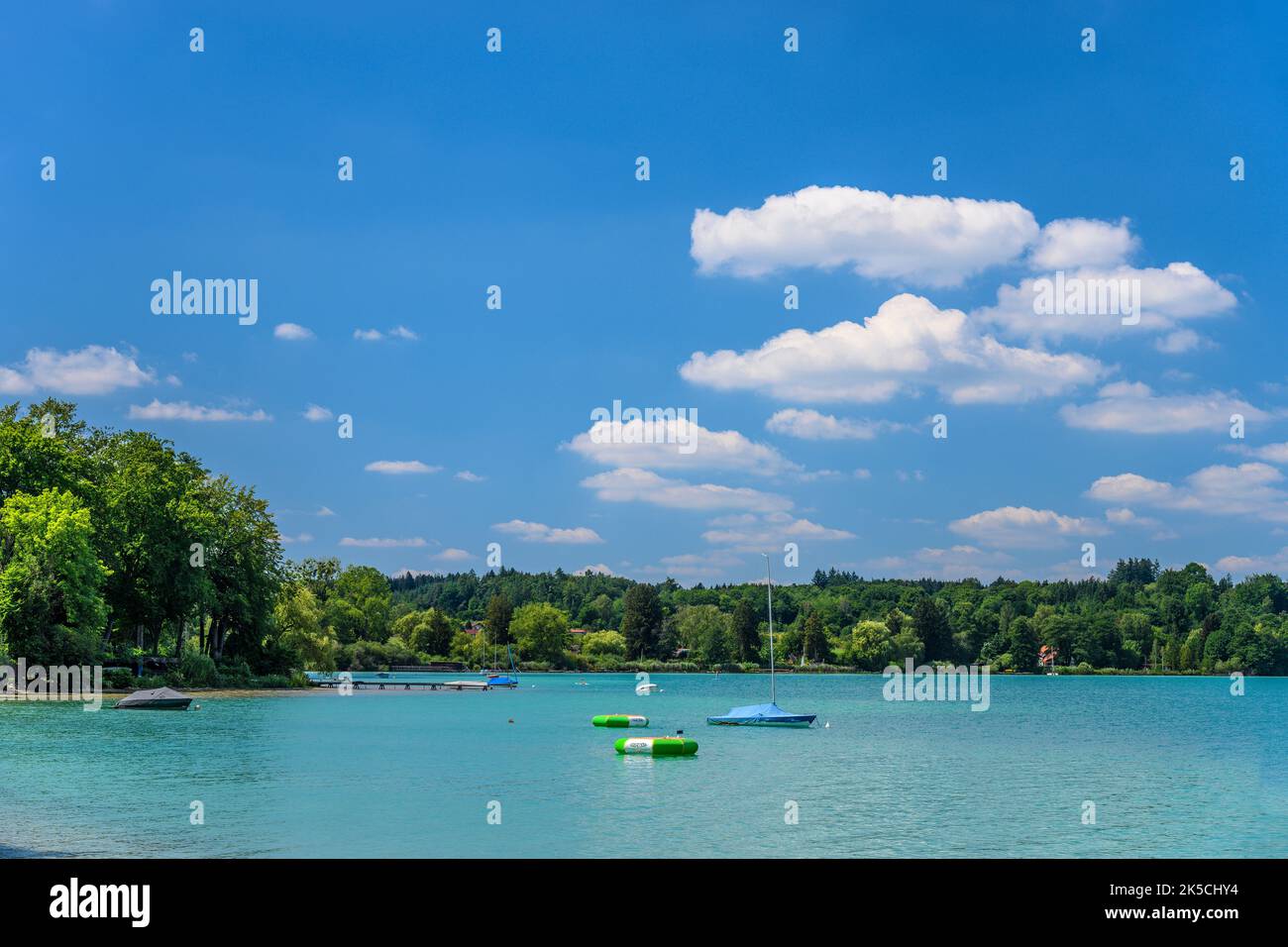 Allemagne, Bavière, comté de Starnberg, Wörthsee, rive sud-est à Paradieswinkel Banque D'Images