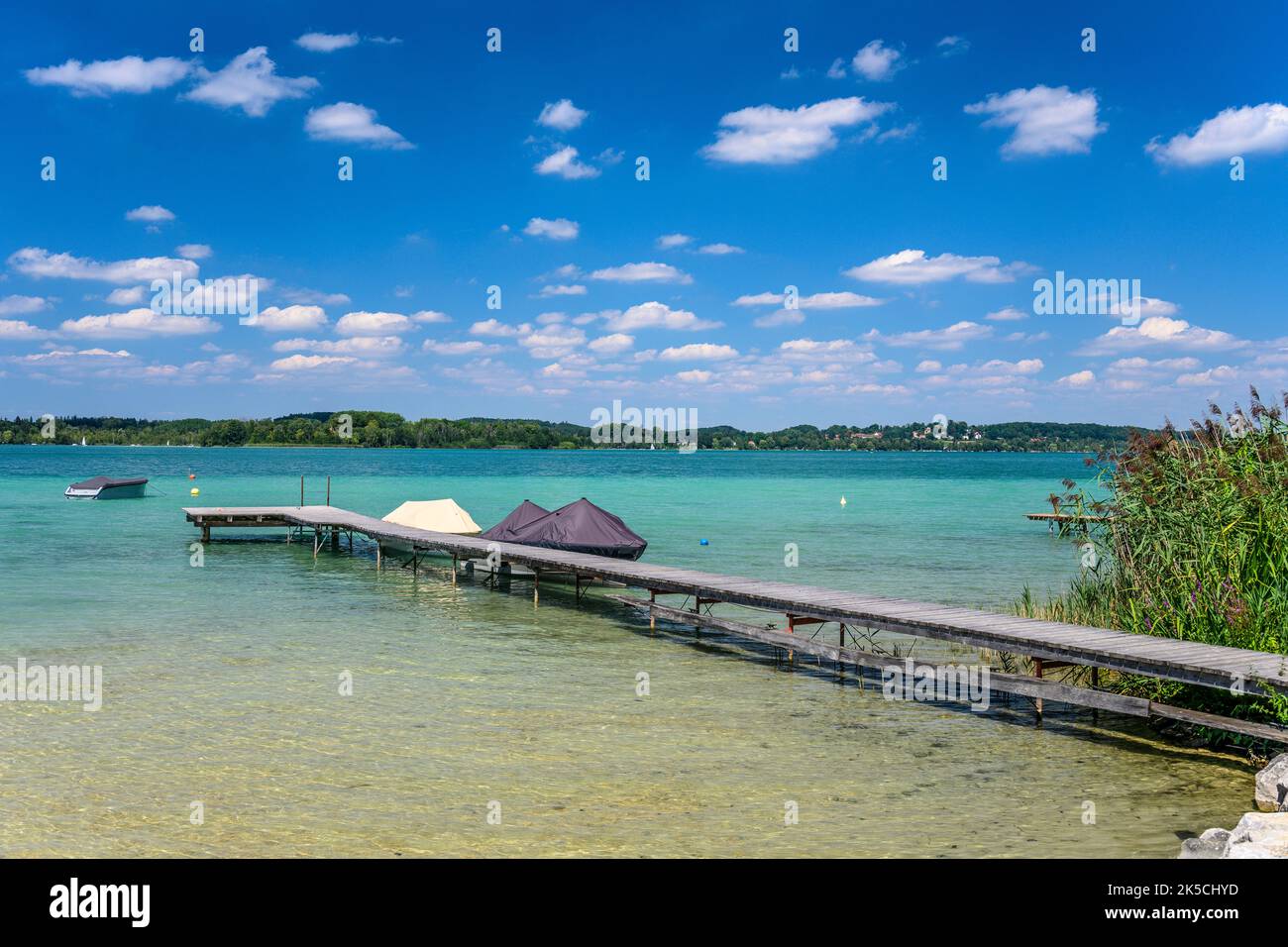 Allemagne, Bavière, comté de Starnberg, Wörthsee, rive sud-est à Paradieswinkel Banque D'Images
