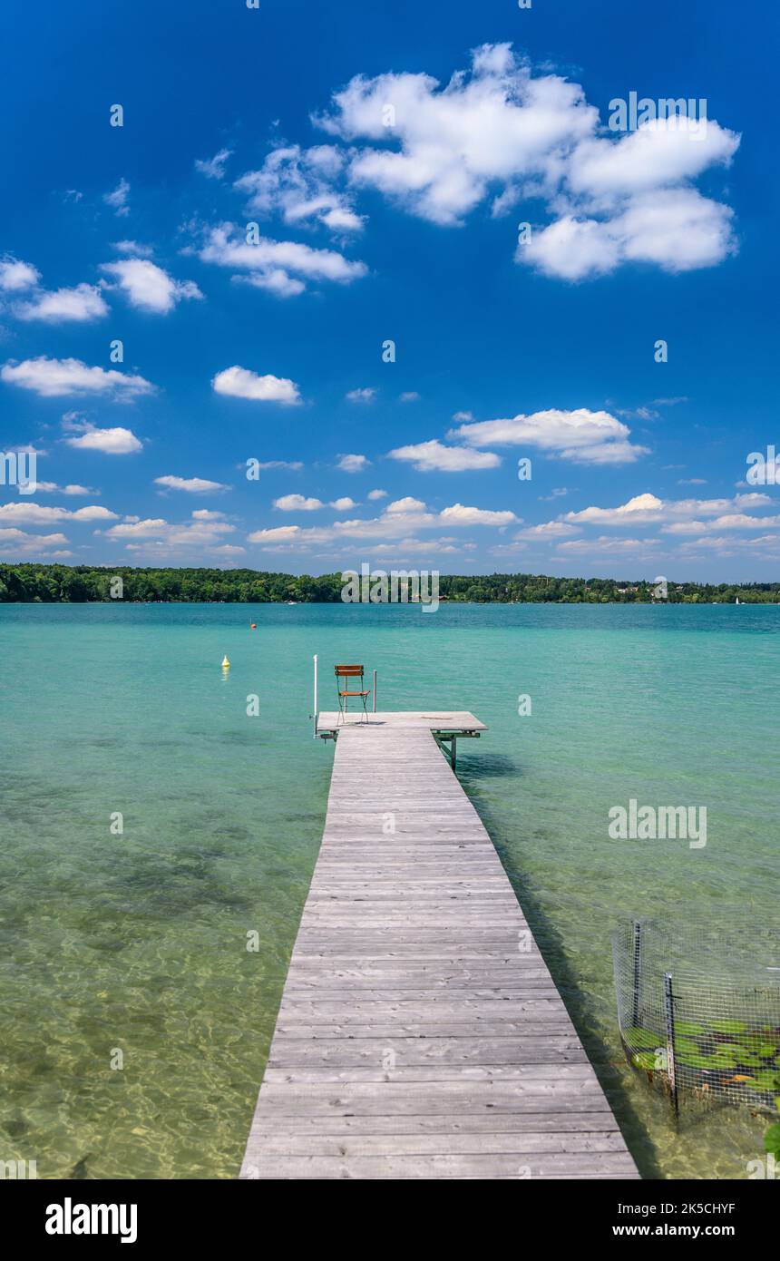 Allemagne, Bavière, comté de Starnberg, Wörthsee, rive sud-est à Paradieswinkel Banque D'Images