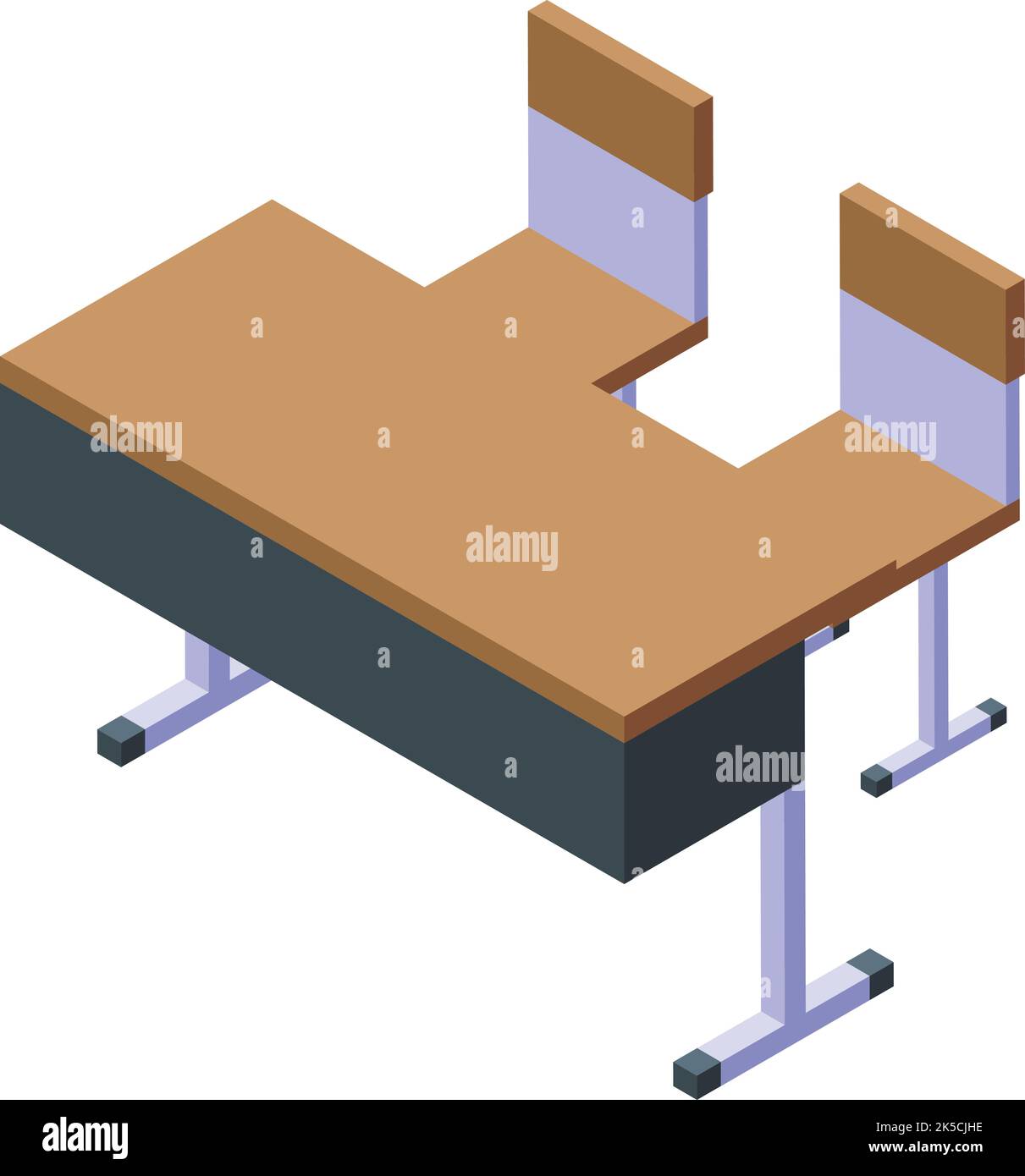 Vecteur isométrique de l'icône du banc d'étudiants. Département du bâtiment. Argent accordé Illustration de Vecteur