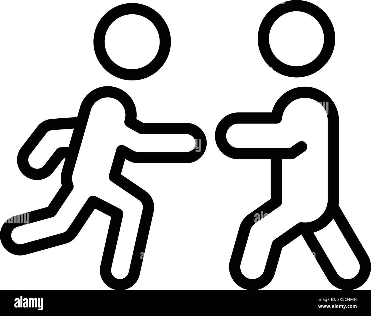 Vecteur de contour de l'icône de défense des personnes. Attaque martiale. Auto-homme Illustration de Vecteur