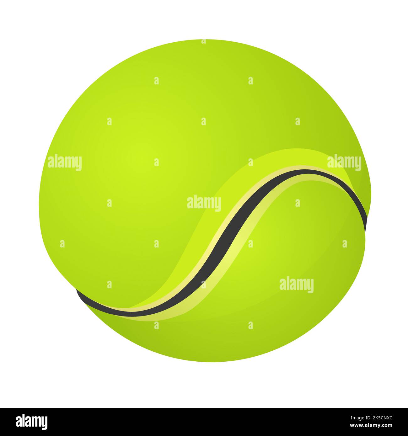 Balle de tennis verte - moderne modèle plat image isolée unique Illustration de Vecteur