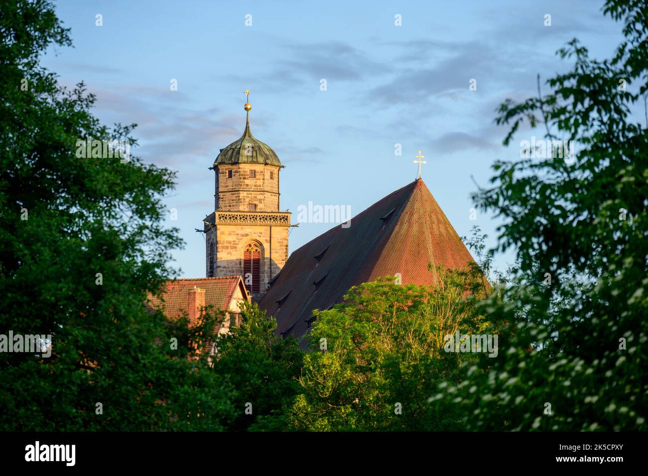 Allemagne, Bavière, Dinkelsbühl, la cathédrale Saint-Georges. Banque D'Images
