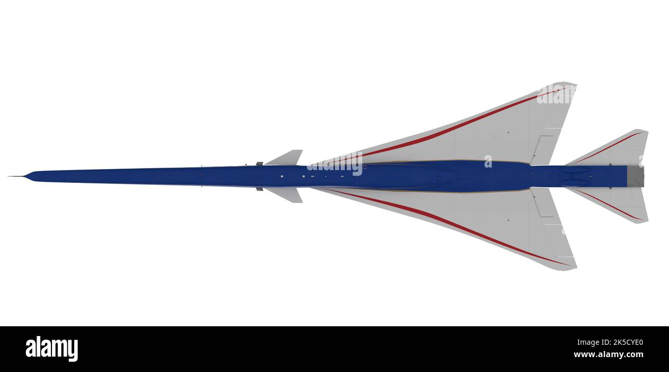 Concept d'artiste des vues de configuration du X-59. Banque D'Images