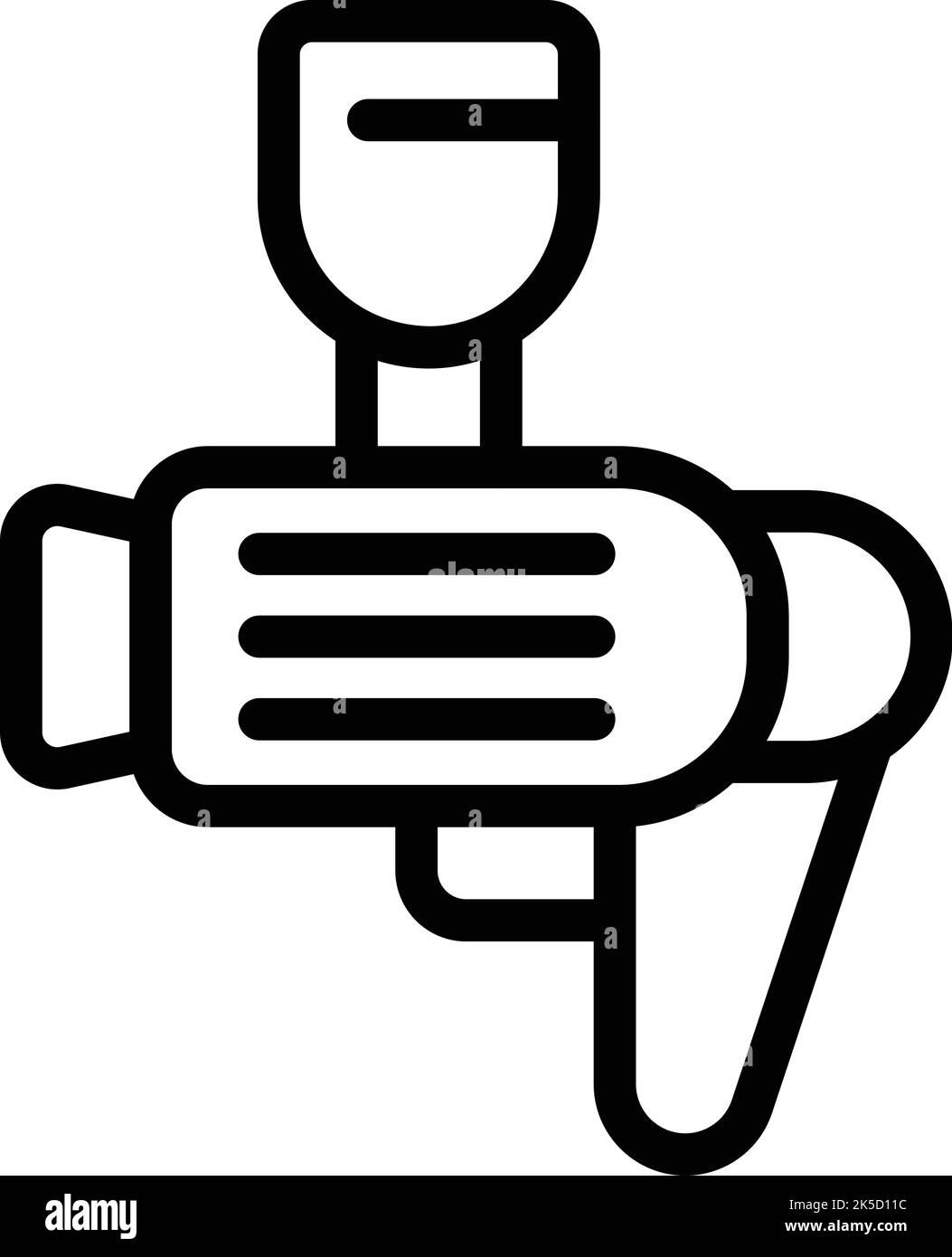 Vecteur de contour de l'icône du pistolet à peinture. Spray pour voiture. Pneu du véhicule Illustration de Vecteur