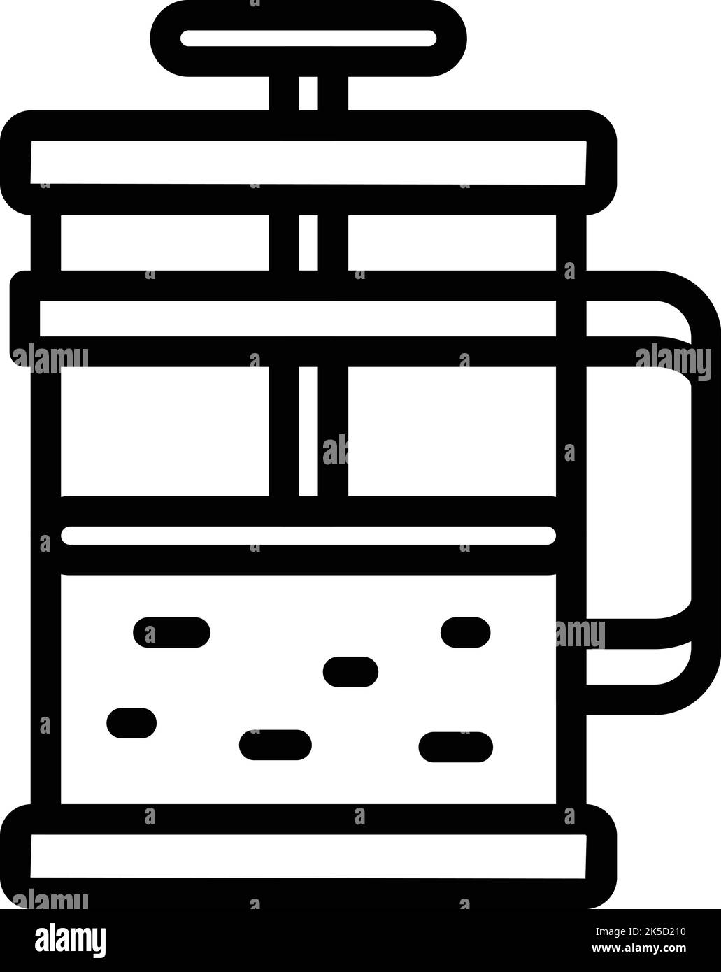 Vecteur de contour d'icône de presse à thé. Cuisine de café. Restaurant d'étage Illustration de Vecteur