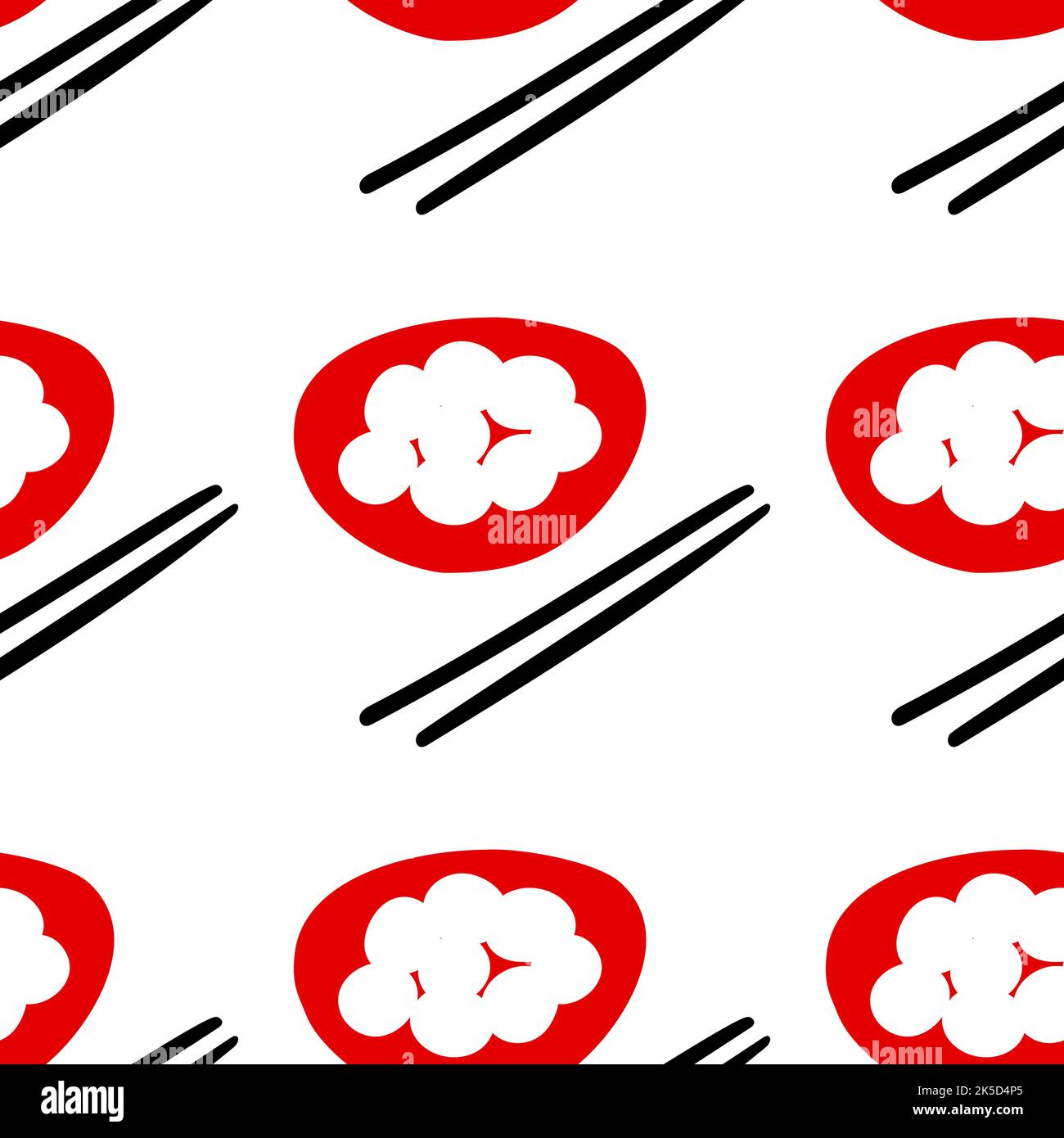 Motif sans couture avec boules de riz gluant sur fond blanc Illustration de Vecteur