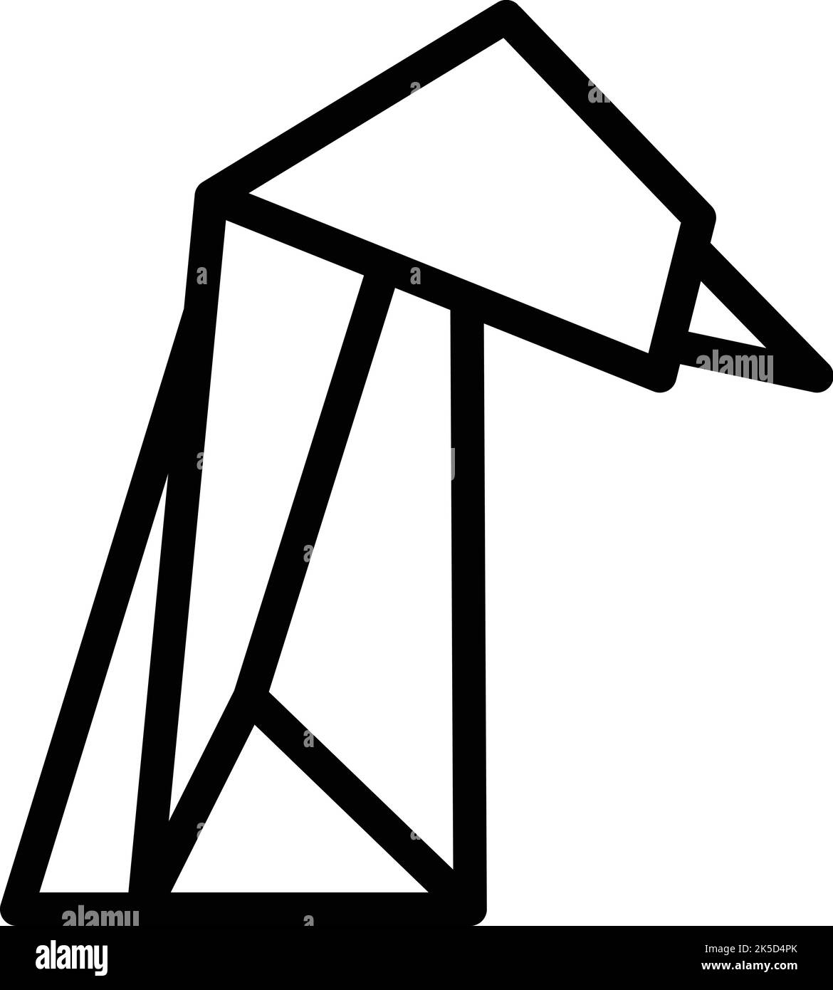 Vecteur de contour d'icône origami tête d'oiseau. Géométrie animale. Art polygonal Illustration de Vecteur