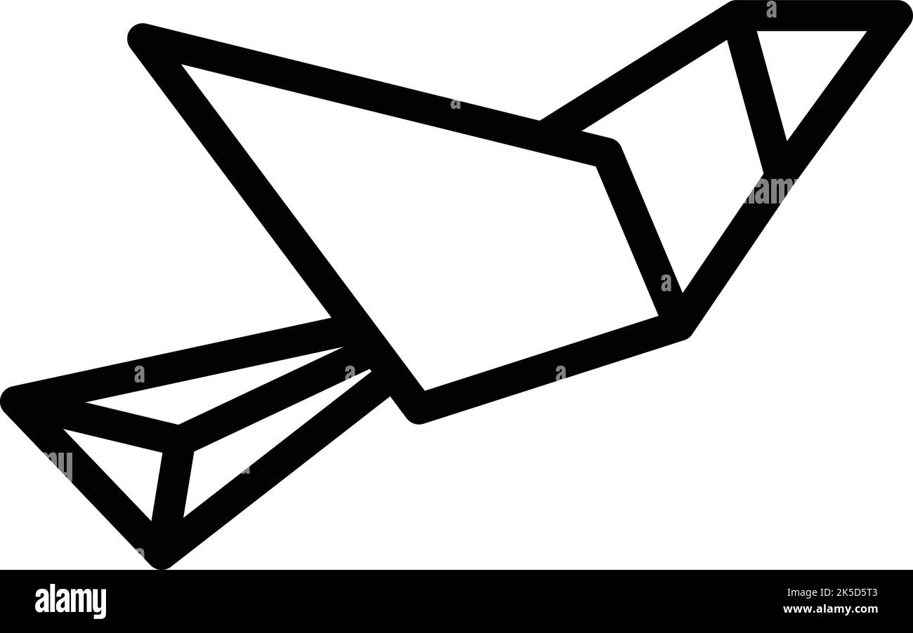 Vecteur de contour de l'icône origami du perroquet. Animal géométrique. Art polygonal Illustration de Vecteur
