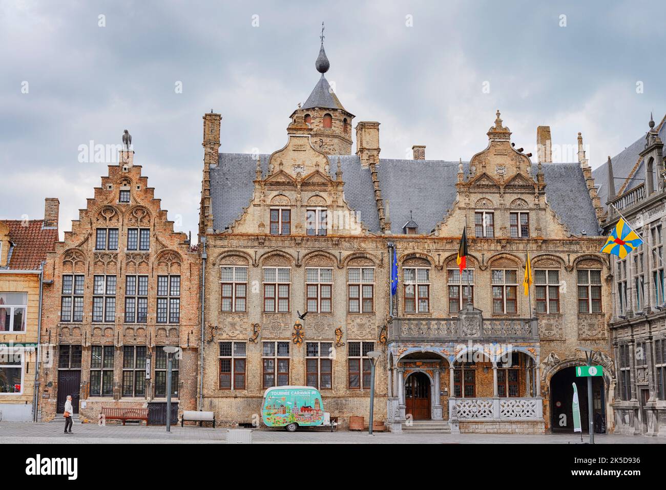 Hôtel de ville, Veurne, Flandre Occidentale, Flandre, Belgique Banque D'Images